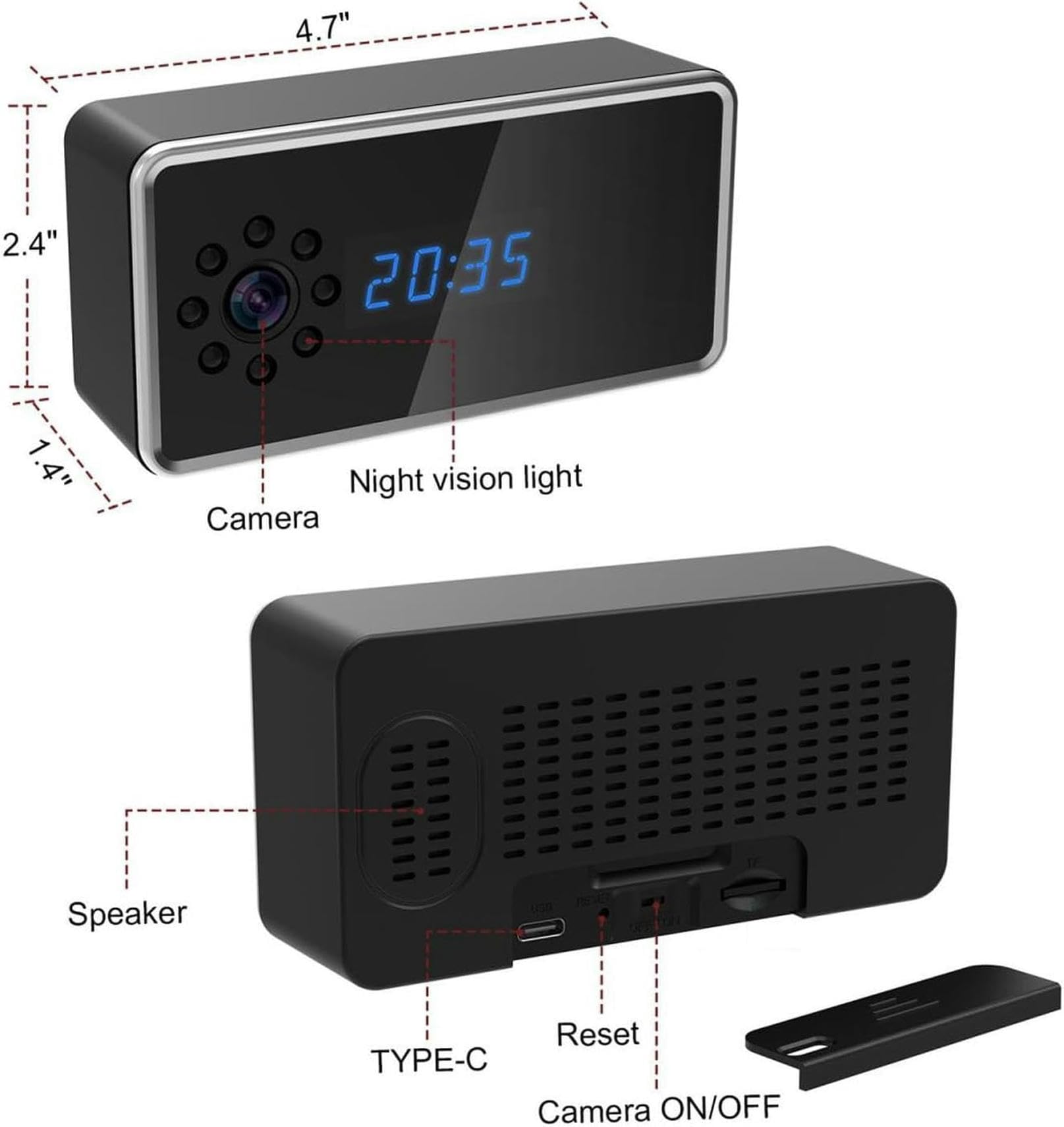 FKINGLRK WiFi Home Security Camera - 1080P Hidden Spy Camera with Audio, Motion Detection & Remote Monitoring | Ideal for Nanny Cams, Baby Monitors & Home Surveillance
