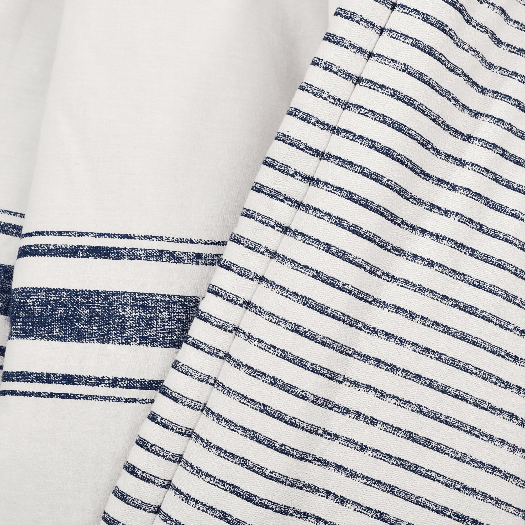 Farmhouse Stripe Reversible Throw Blanket - Navy 50x60