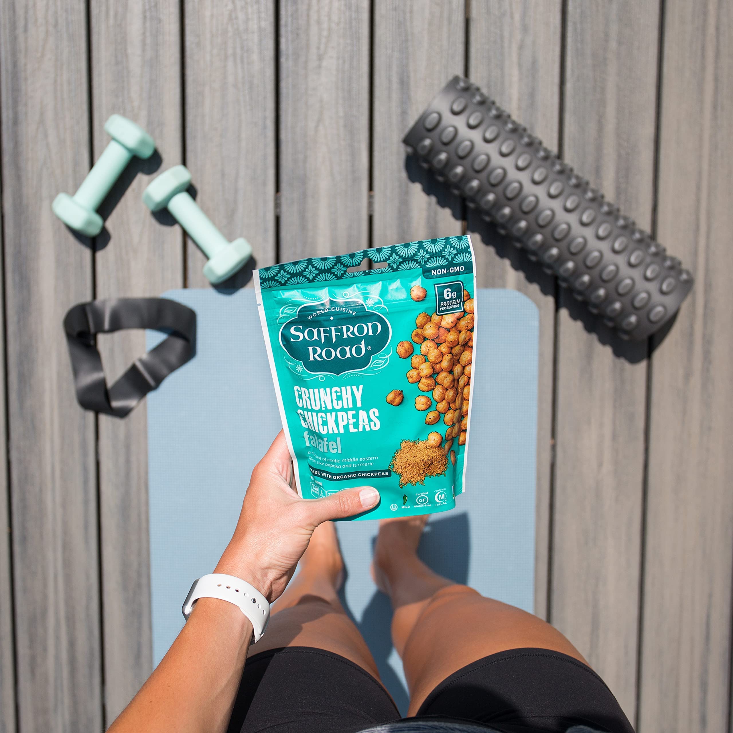 Organic Crunchy Chickpea Snacks - Gluten Free, Non-GMO, Kosher, Vegan | Falafel Flavor | 6 oz (6 Pack) | Healthy On-the-Go Snack for Work, School & Travel