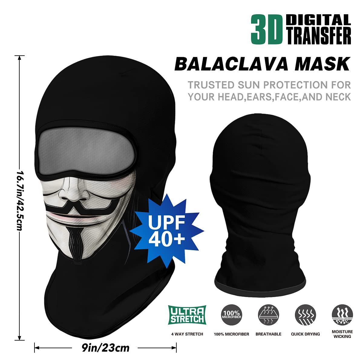 Venswell 3D Balaclava Ski Mask - Cool Skull & Animal Print Full Face Cover for Winter Sports, Cycling, Motorcycle Riding & Halloween Costumes - Windproof & Breathable for Outdoor Activities
