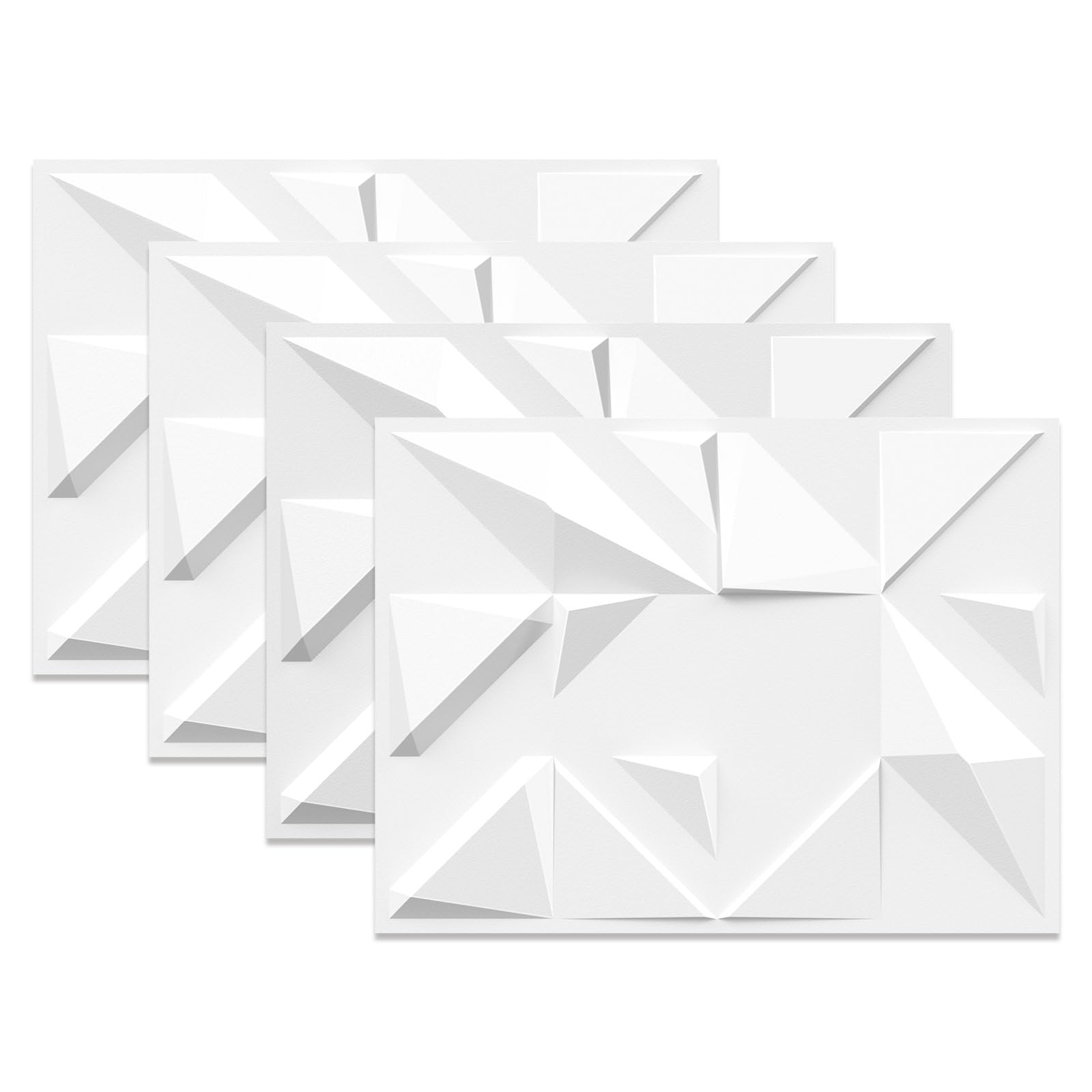 3D Wall Panels 62 Sq.Ft - Modern Geometric Textured Wall Tiles for Living Room, Bedroom, Office & Hotel Decor - White Interior Accent Wall Panels (15.7