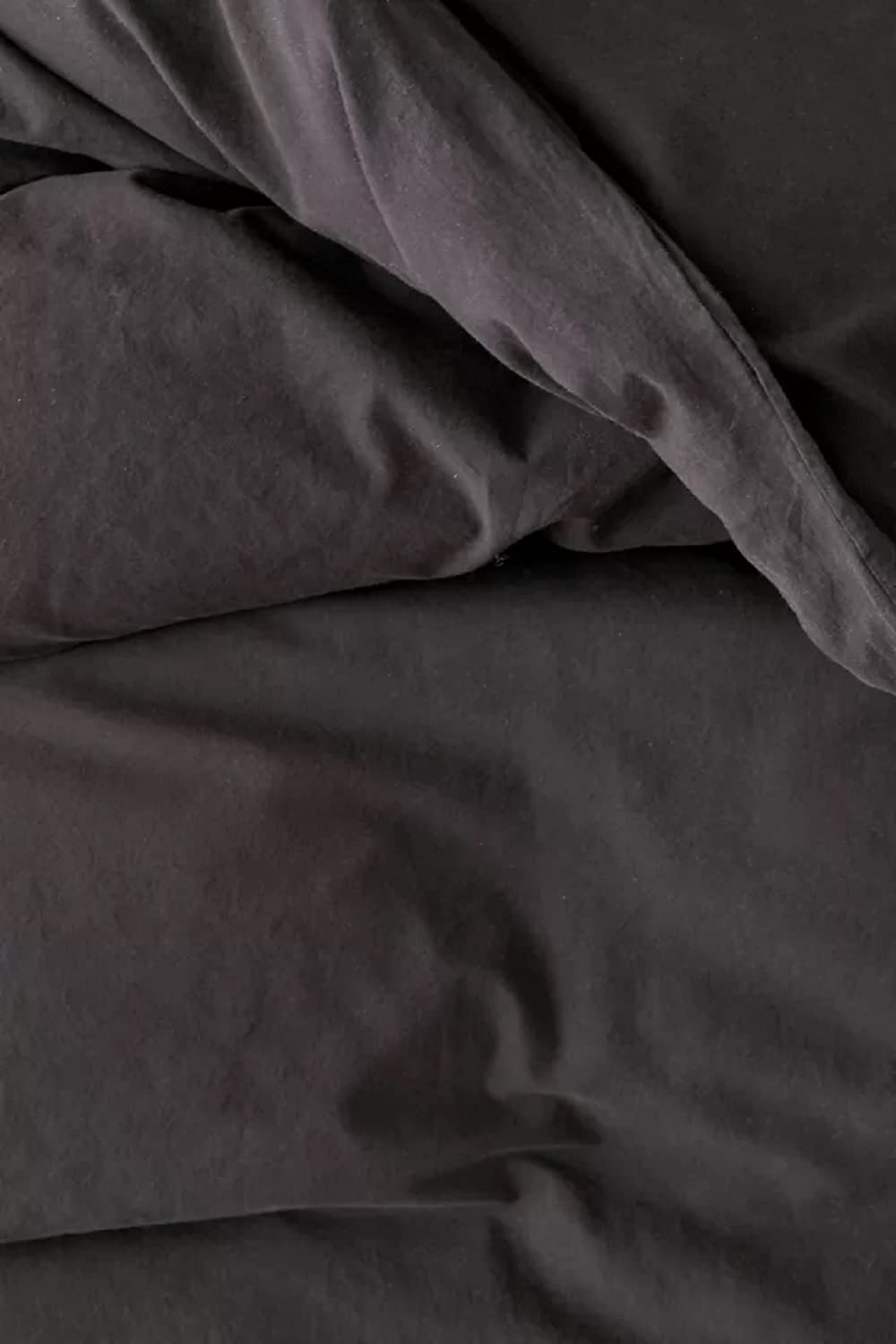 Black Stonewashed Cotton Tassel Duvet Cover Set - Queen/Full/King Size Bohemian Style Fringed Bedding for Cozy Bedroom Decor | Perfect for Master Bedroom, Guest Room & Boho Chic Home