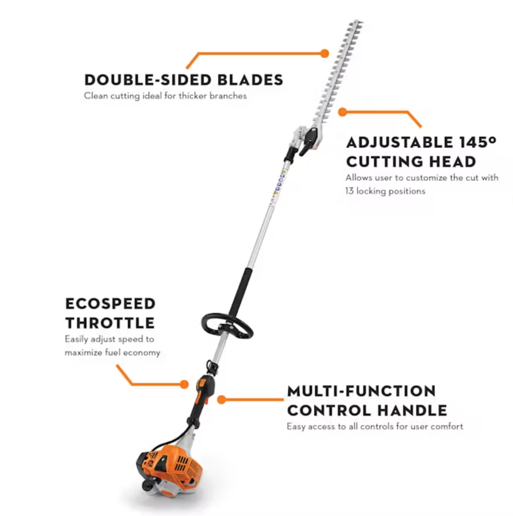 STIHL HL 94 Long Reach Hedge Trimmer - Professional Gas Powered Hedge Clipper for Tall Bushes & Trees - Perfect for Landscaping, Garden Maintenance & Commercial Use
