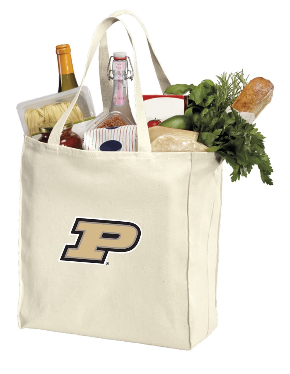 Purdue University Cotton Grocery Bags - Eco-Friendly Reusable Shopping Tote for Groceries, Books & Campus Life | Sustainable & Durable Natural Cotton Carryall