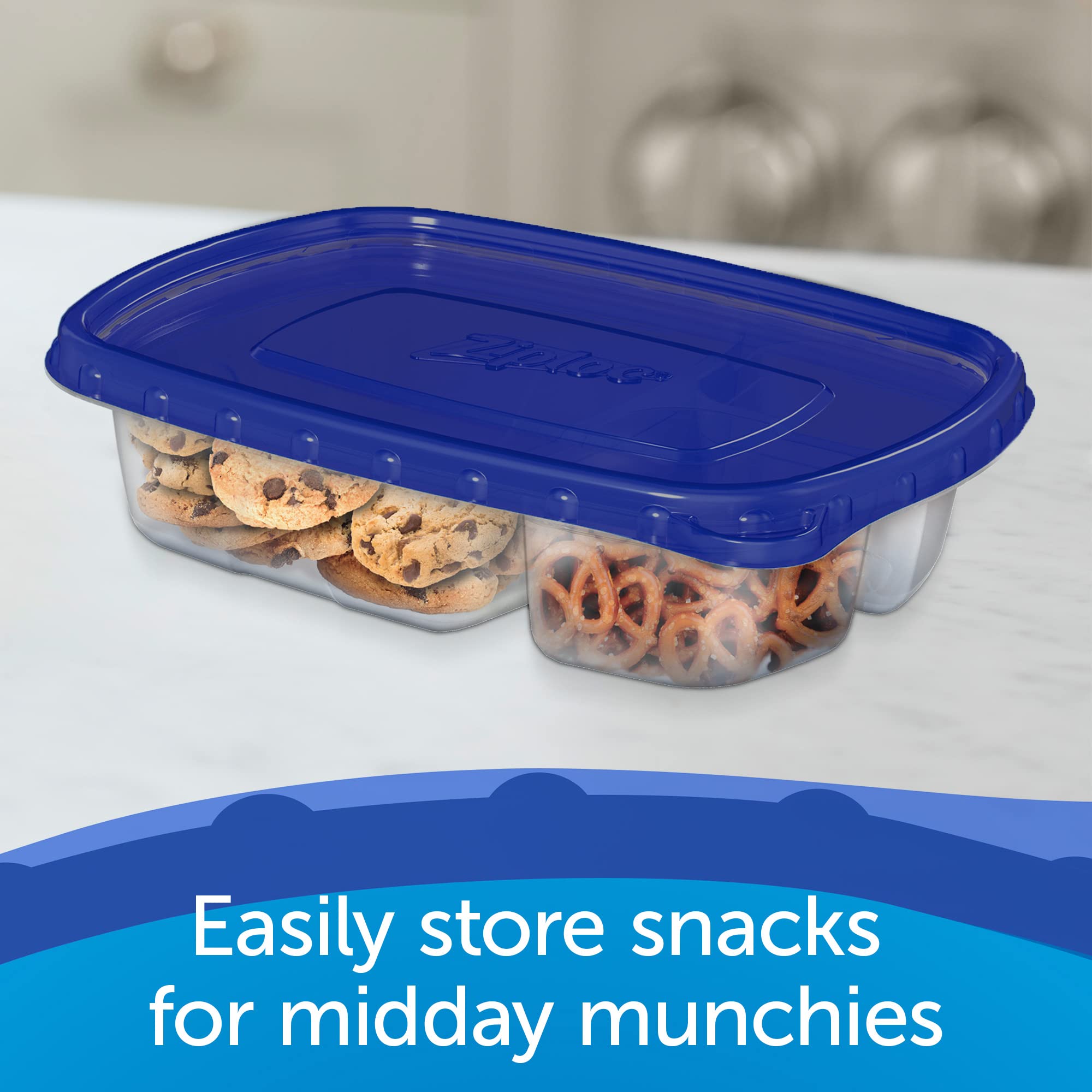 Reusable Ziploc Food Storage Containers with Smart Snap Technology - Dishwasher Safe Meal Prep Containers for Kitchen Organization (2-Pack, Divided Rectangle) - Perfect for Meal Prepping, Leftovers & Lunch Boxes