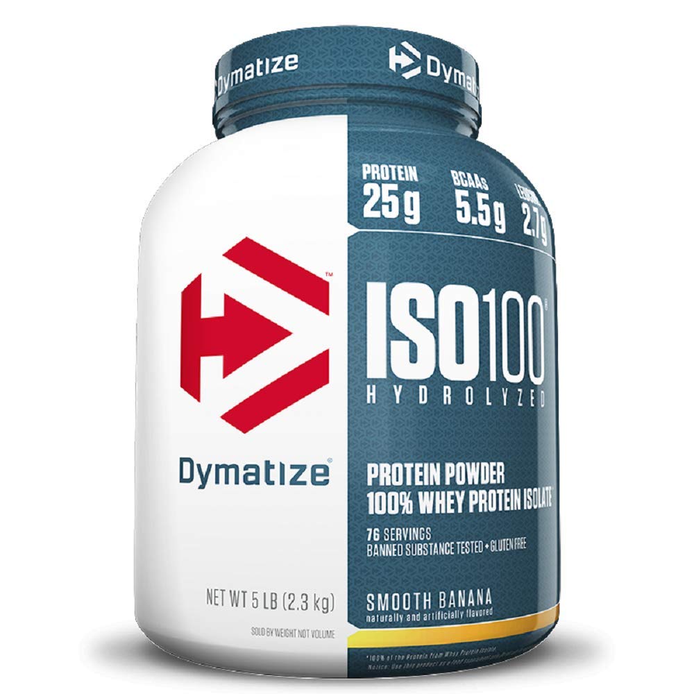 Dymatize ISO 100 Hydrolyzed Whey Protein Powder Isolate - Gourmet Vanilla Flavor, 5 lbs (80 Servings) for Muscle Recovery & Post-Workout Nutrition | Gym, Fitness & Bodybuilding Supplement