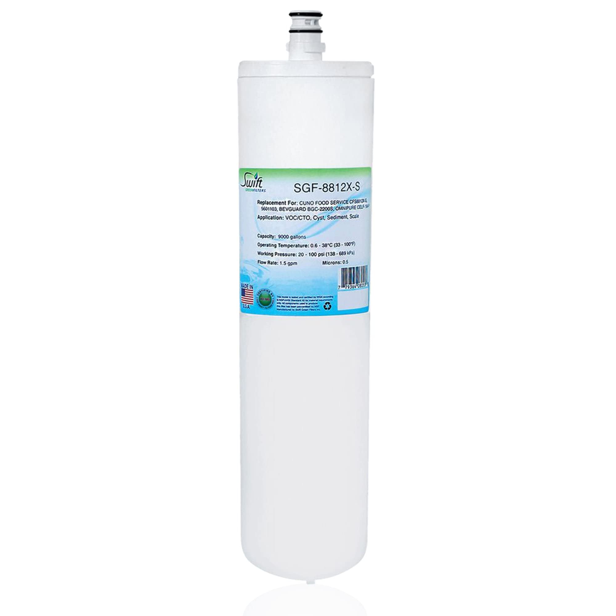 **Swift Green Filters SGF-8812X-S Replacement Water Filter (2 Pack) – Compatible with CFS8812X-S, 5601103, BGC-2200S, CELF-1M-P – Made in USA – Ideal for Commercial & Restaurant Water Filtration Systems**