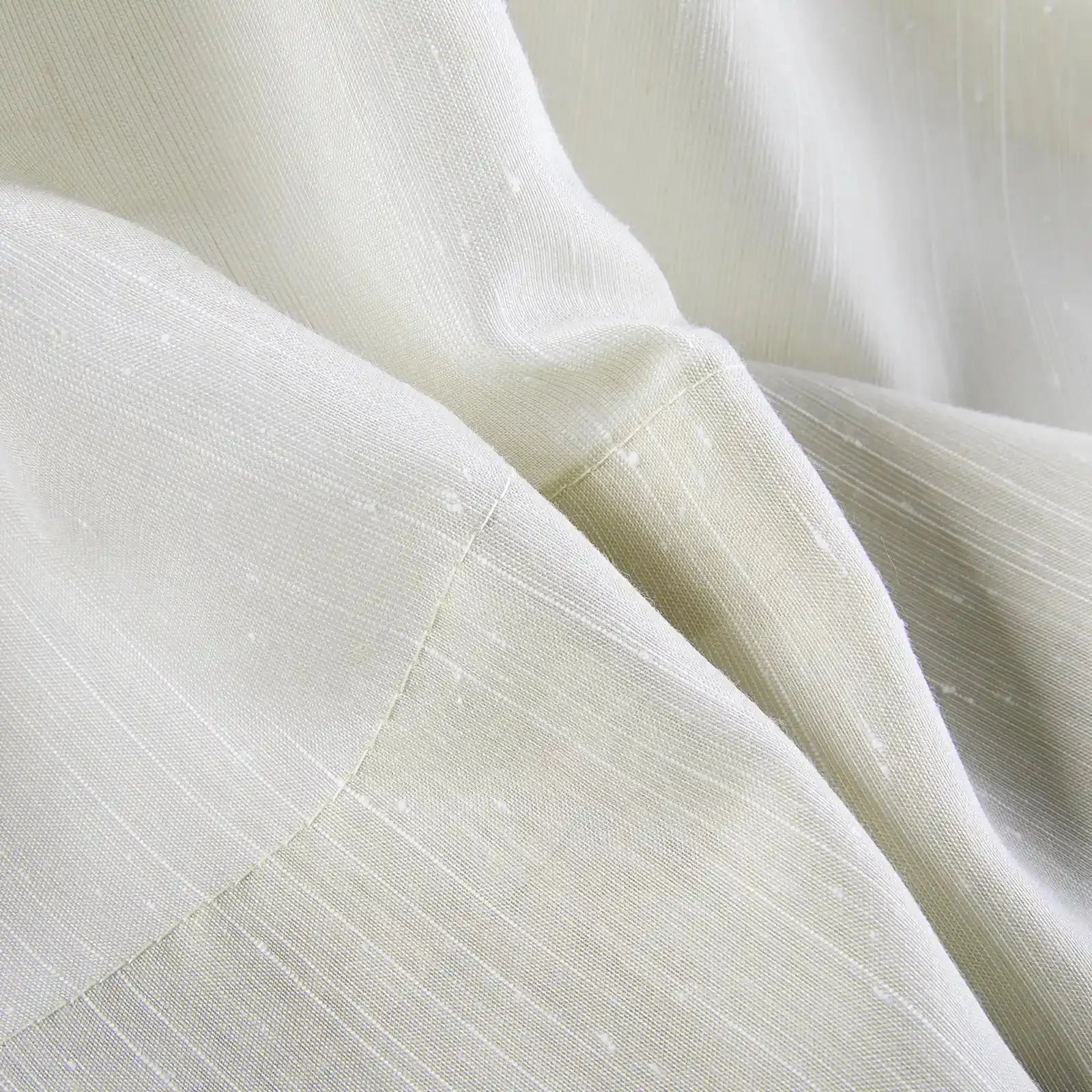 Florida Embossed White Semi-Sheer Pleated Curtains - Elegant Window Treatment for Living Room & Bedroom