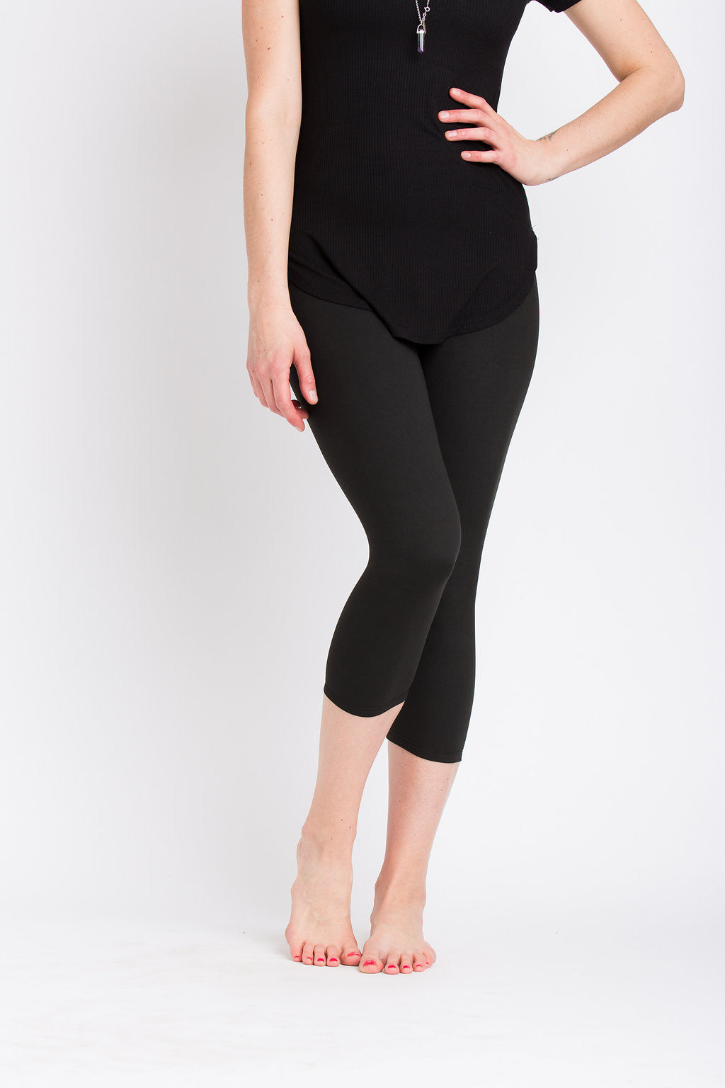 Black Capri Pants for Women - High Waisted Stretchy Skinny Ankle Pants - Perfect for Work, Travel & Casual Wear