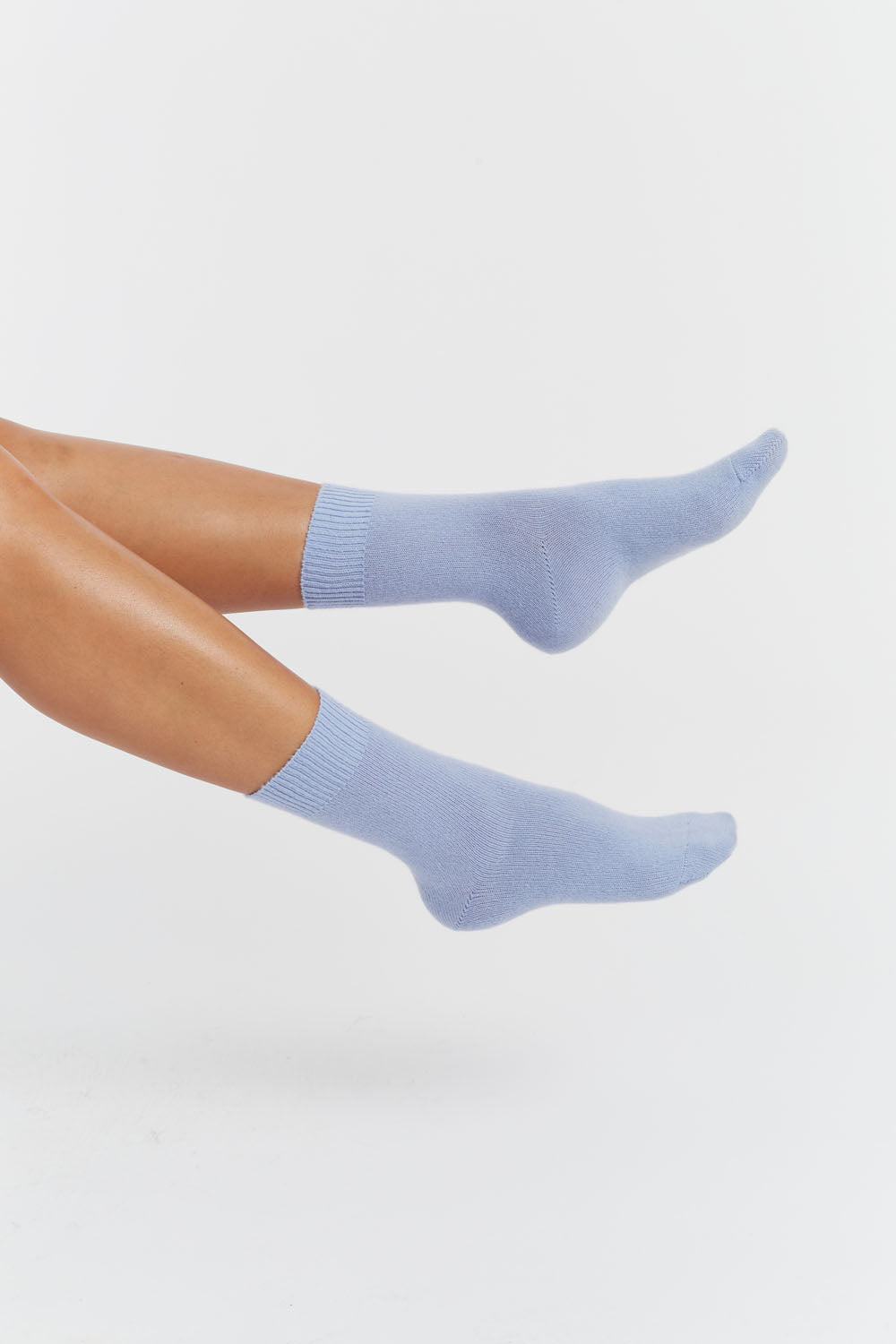 Premium Washed Blue Wool Cashmere Socks for Men & Women - Ultra Soft Winter Warm Socks for Cold Weather, Hiking & Home Comfort