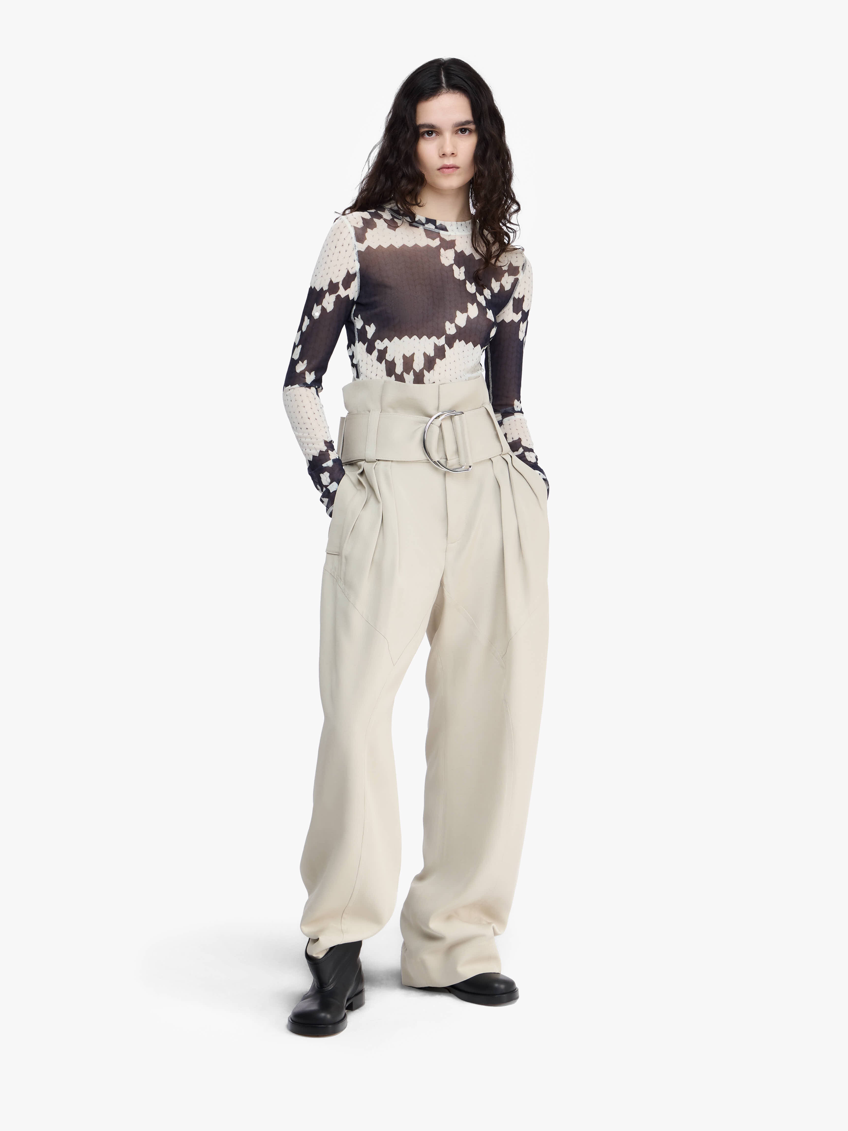 Gathered Waist D-Ring Trousers for Women - High Waist Casual Pants with Adjustable Belt Loops | Perfect for Work, Travel & Everyday Wear
