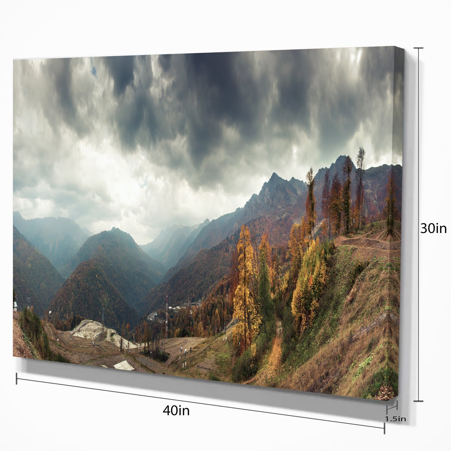 Stunning Caucasus Mountains White Panorama Landscape Artwork Canvas Print - Perfect for Living Room, Bedroom & Office Wall Decor