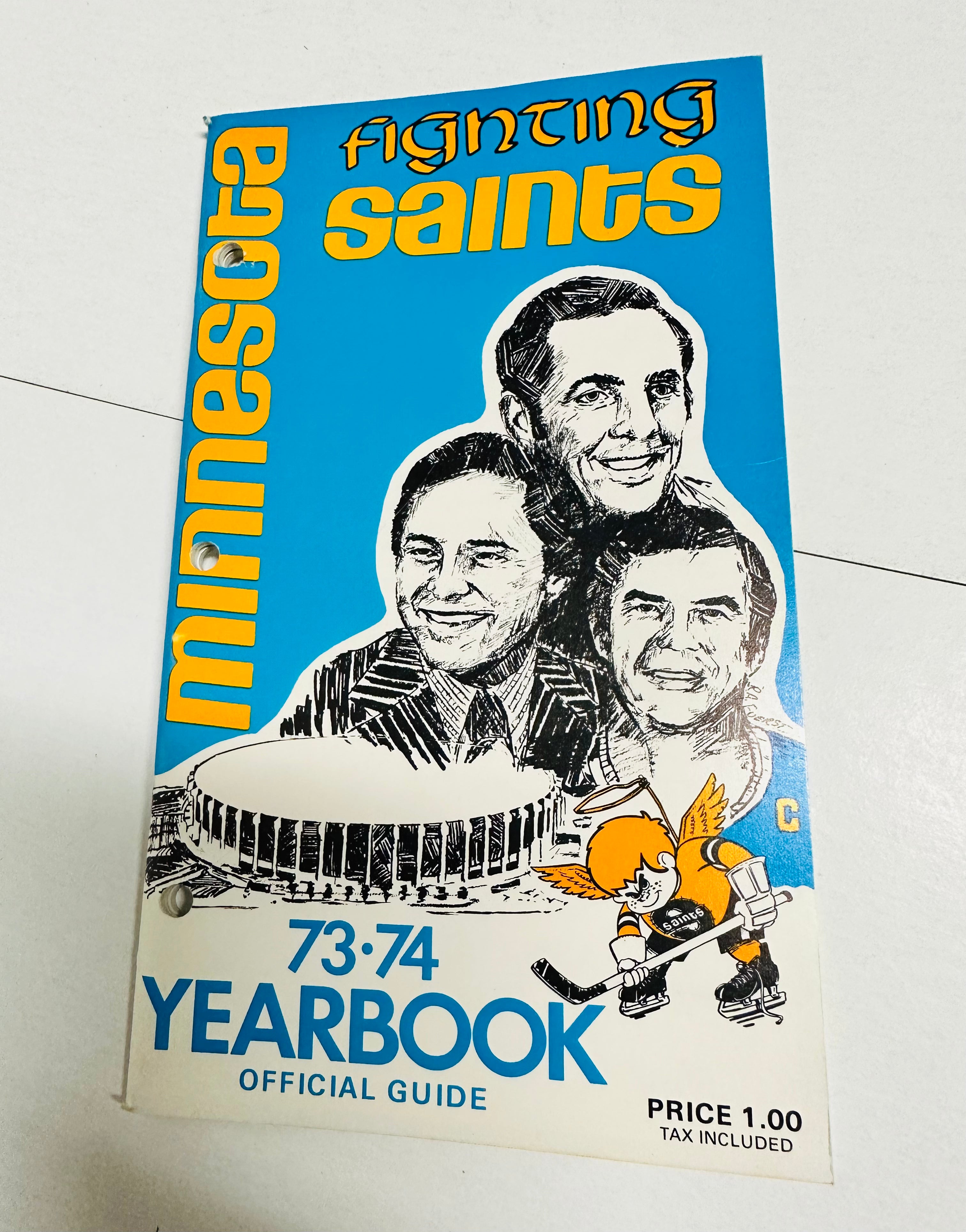 1973-74 WHA Minnesota Fighting Saints Rare Hockey Media Guide - Vintage Collectible for Hockey Fans & Sports Memorabilia Enthusiasts