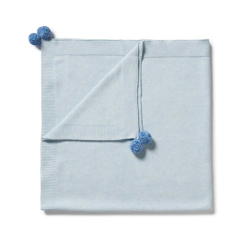 Cozy Bluebell Knitted Blanket - Soft & Warm Handmade Throw Blanket for Couch, Bed, and Home Decor - Perfect for Winter Nights, Gifts, and Cozy Evenings