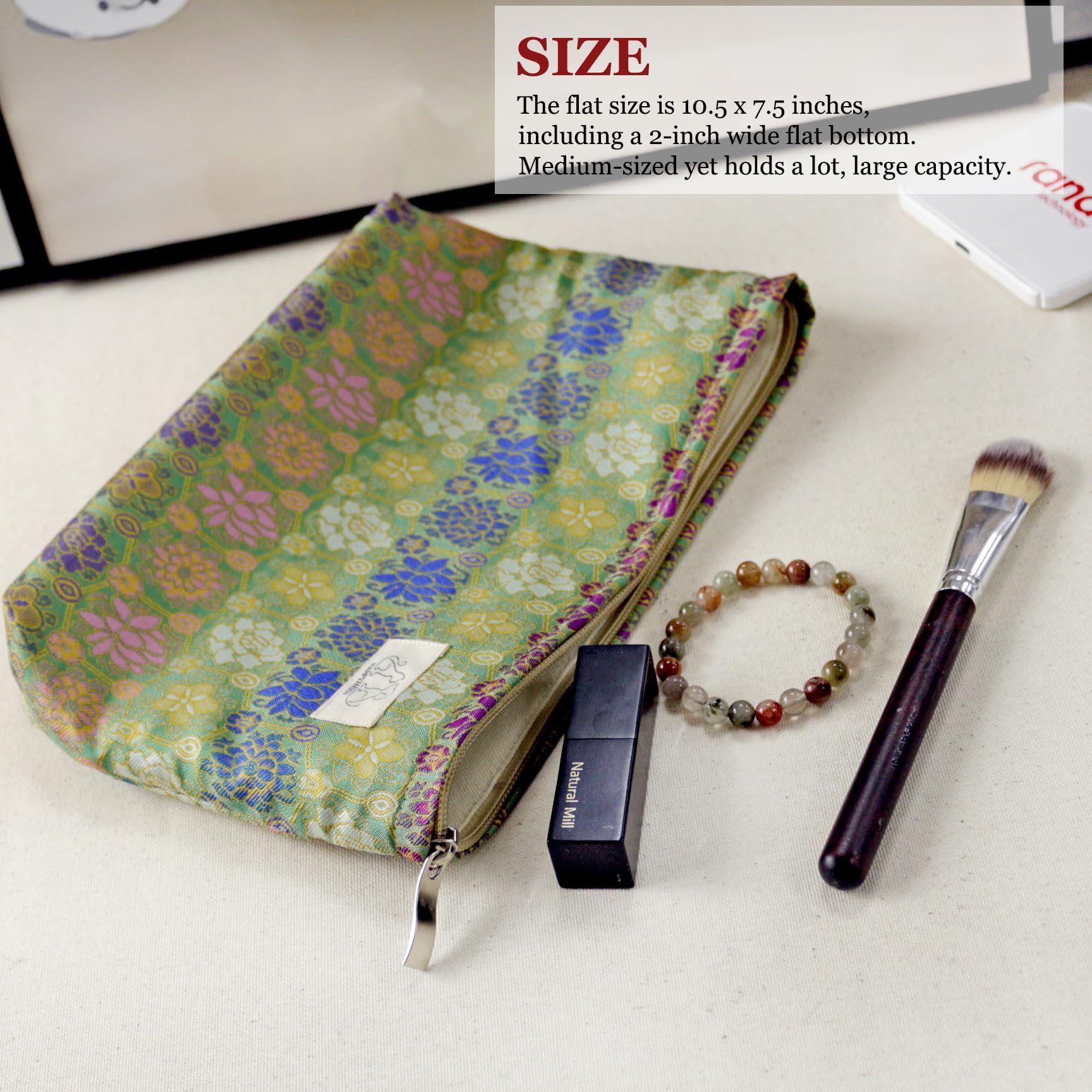 Bohemian Floral Makeup Bag for Travel - Cute Cosmetic Pouch with Large Capacity, Machine Washable Toiletry Organizer | Perfect for Vacation, Gym & Daily Use