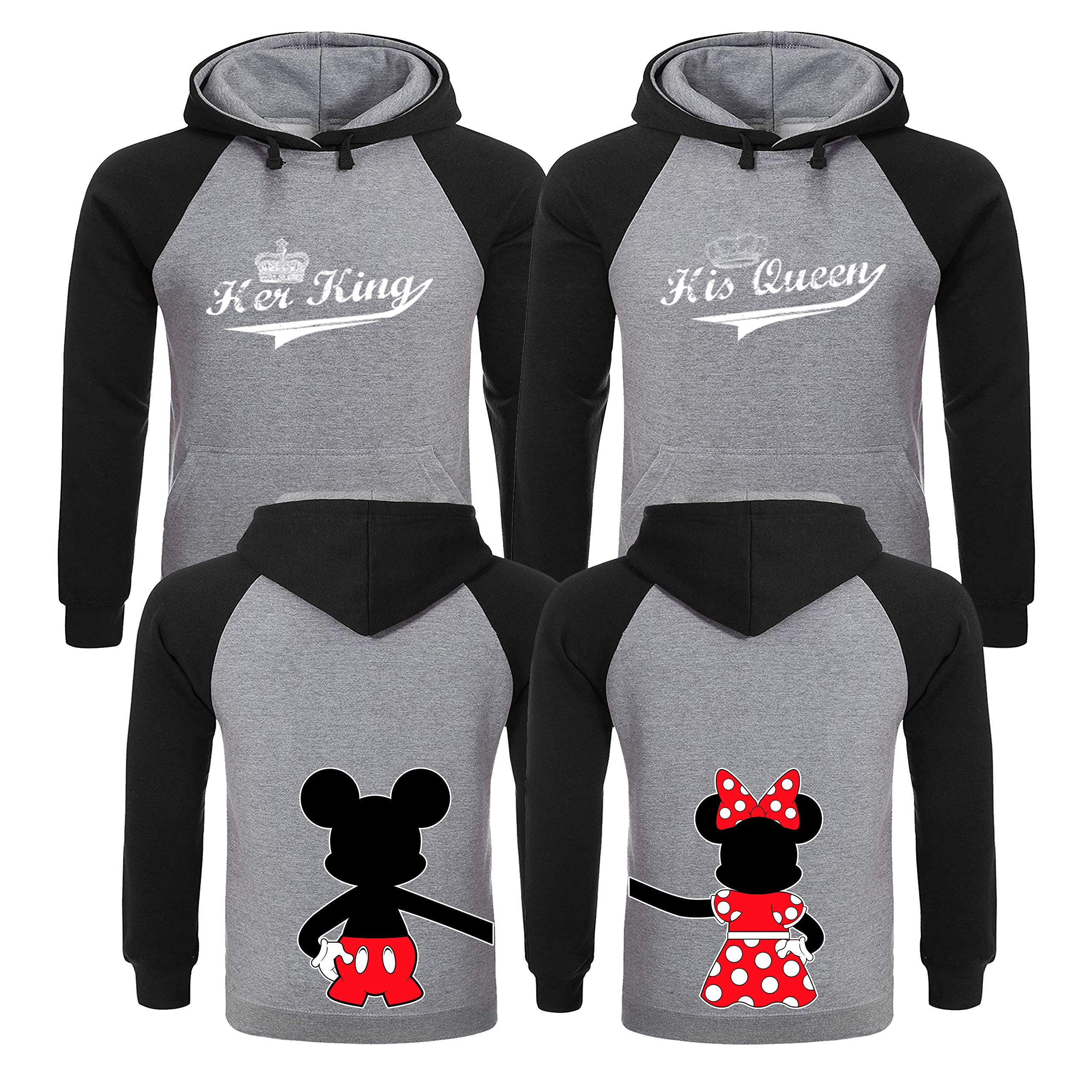 King and Queen Hoodies - His and Hers Matching Couples Sweatshirts | Perfect for Anniversaries, Valentine's Day & Couple Photoshoots