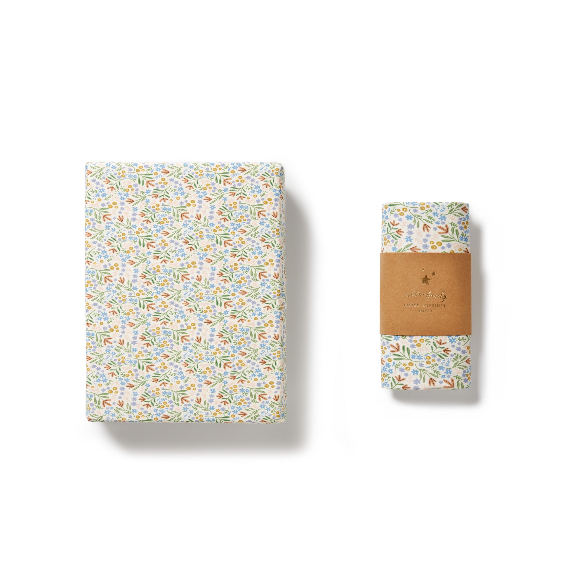 Organic Cotton Bassinet Sheet with Floral Print - Soft, Breathable & Hypoallergenic for Baby Cribs - Perfect for Nursery, Travel & Co-Sleeping