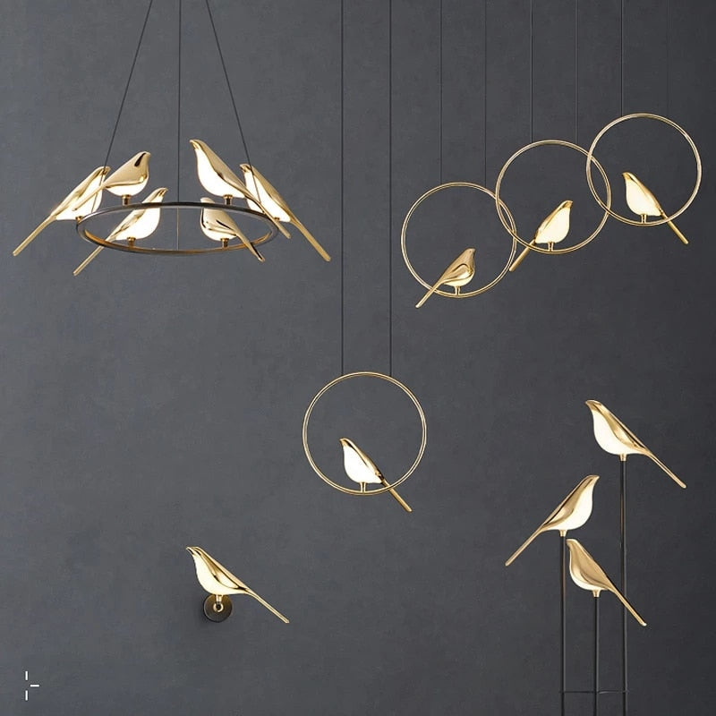 Elegant Bird Shaped Acrylic Chandelier - Modern Crystal Ceiling Light Fixture for Dining Room, Bedroom & Living Room Decor