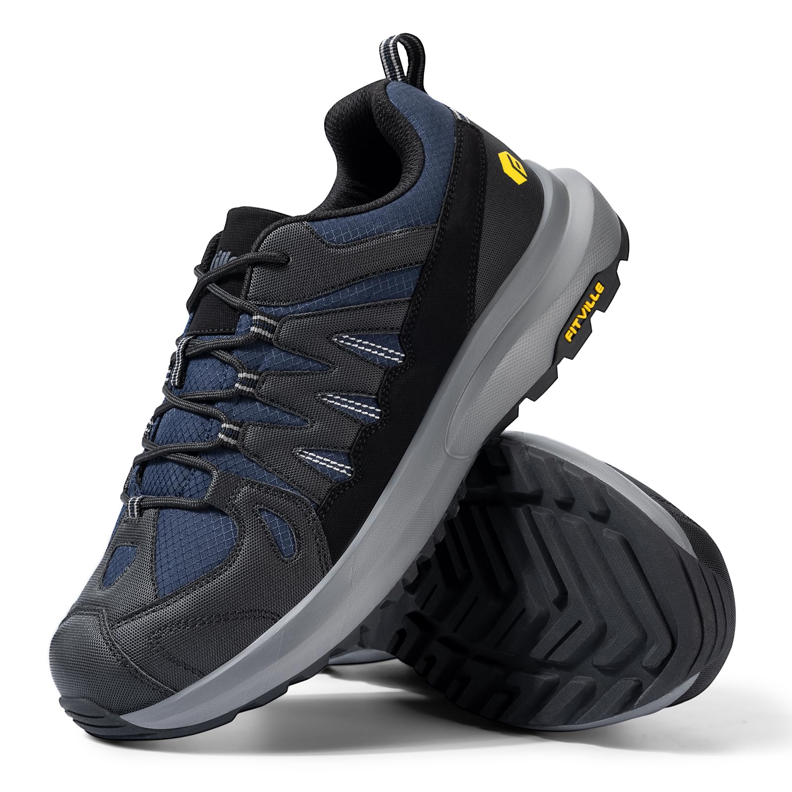 FitVille Wide Hiking Shoes for Women - Arch Support Outdoor Work Shoes & Trekking Sneakers | Heel Pain Relief | Perfect for Hiking, Trail Walking & Outdoor Adventures