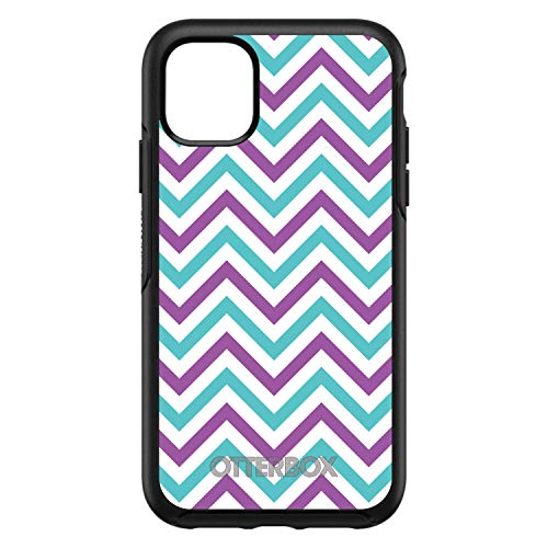 Purple Teal Chevron Stripes On Black Case