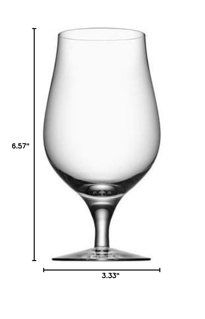 Personalized Orrefors Craft Beer Glasses Set of 4 - 16oz Custom Engraved Tulip Style Drinking Glasses for Ale, IPA, Bock & Cider - Perfect for Home Bars, Gifts & Beer Tasting Events