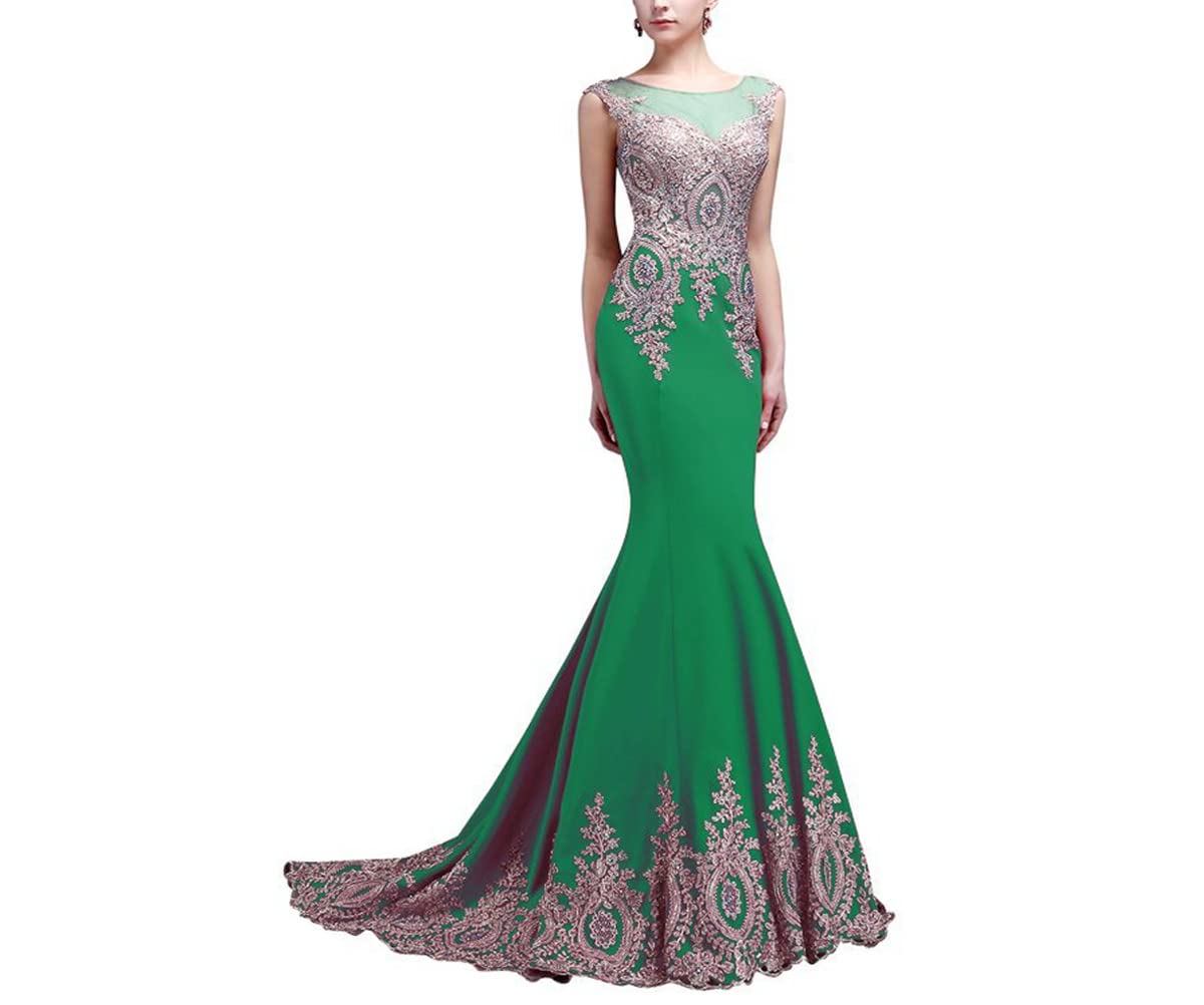 Elegant Gold Lace Mermaid Evening Dress for Women - Sexy Formal Corset Prom Gown for Special Occasions & Red Carpet Events