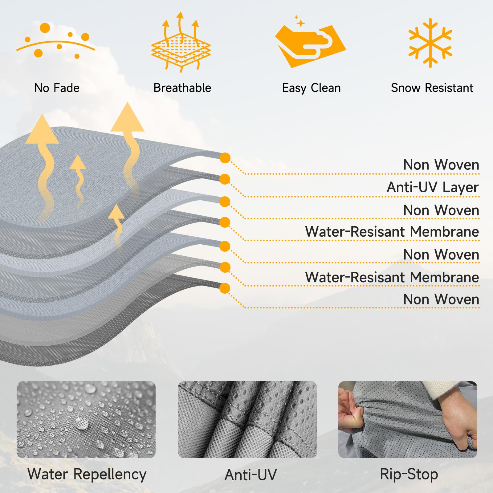 Premium 7-Layer Fiberglass RV Travel Trailer Cover - Waterproof & Tear-Resistant Camper Cover for 11'-13' Trailers | All-Weather Protection for Motorhomes, Campers & Outdoor Adventures