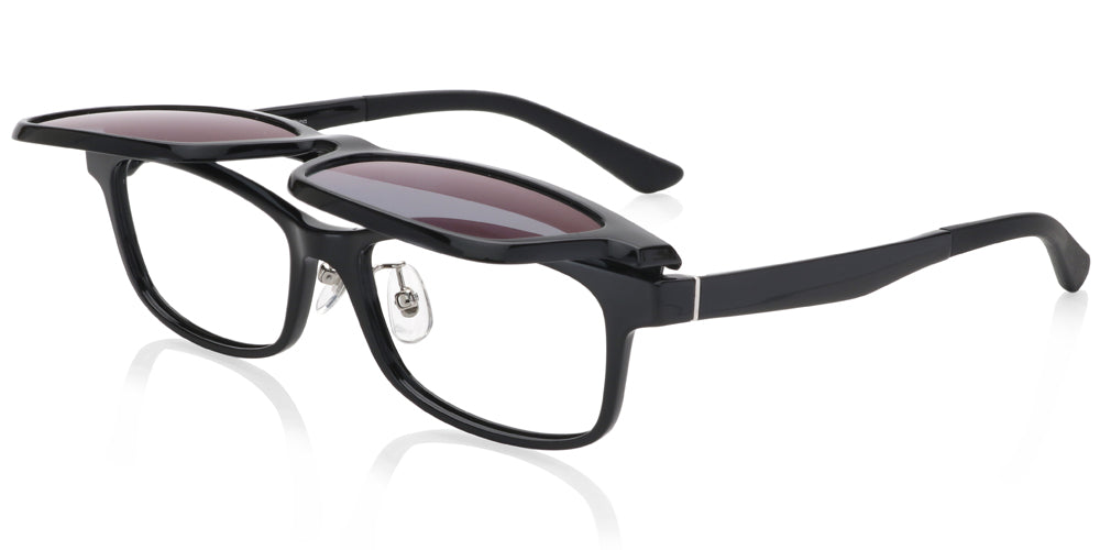 JINS Switch Flip Up 142 394 - Stylish Blue Light Blocking Glasses for Men & Women - Perfect for Gaming, Office Work, and Screen Time Protection