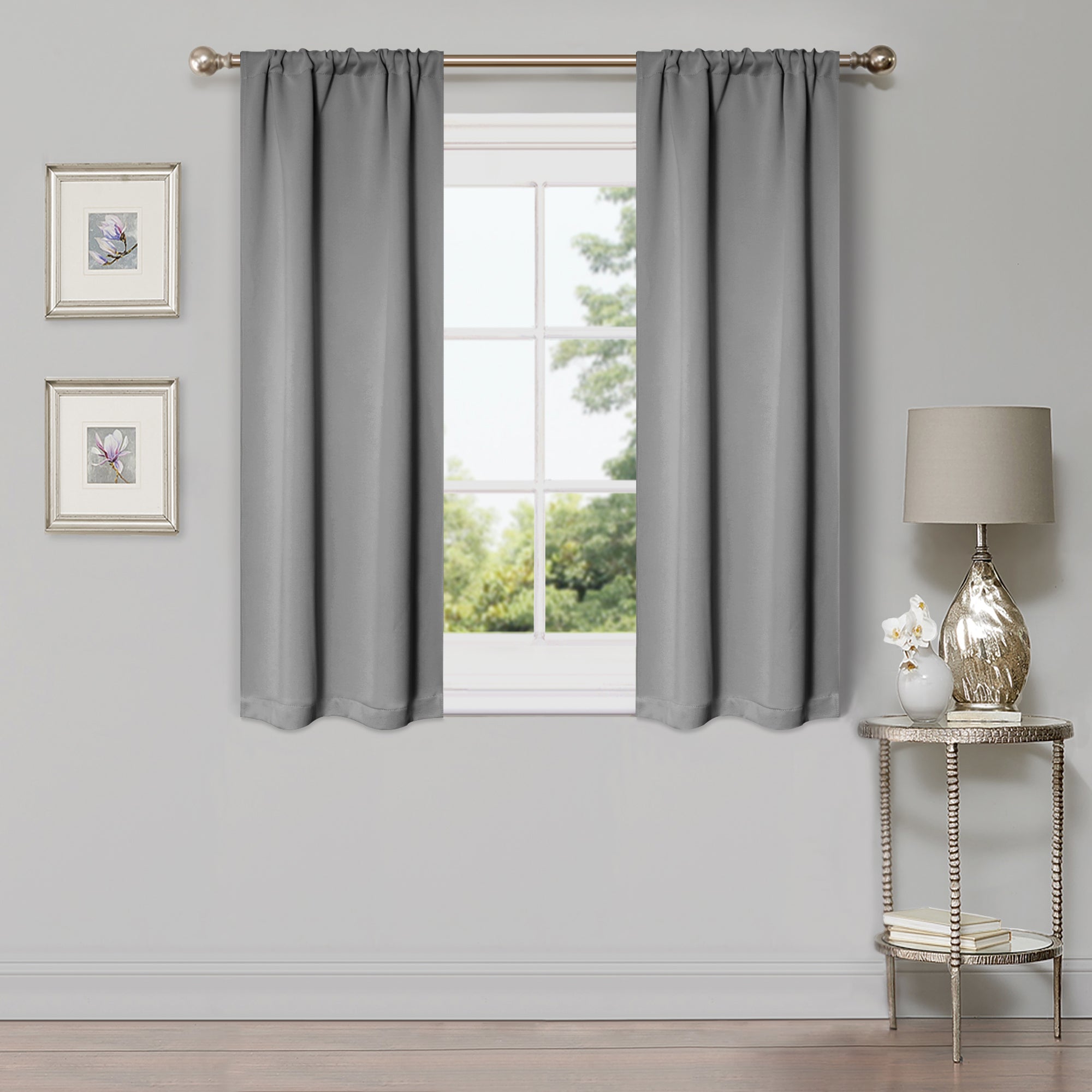 Blackout Curtains for Bedroom - Solid Classic Modern Rod Pocket Curtain Set, Thermal Insulated & Noise Reducing, Perfect for Home, Office, and Nursery (Black)
