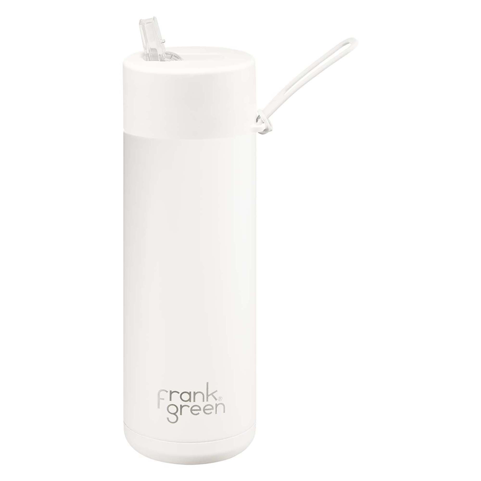 595ml Stainless Steel Ceramic Reusable Straw Lid Water Bottle - Eco-Friendly Travel Mug for Gym, Hiking & Office Use