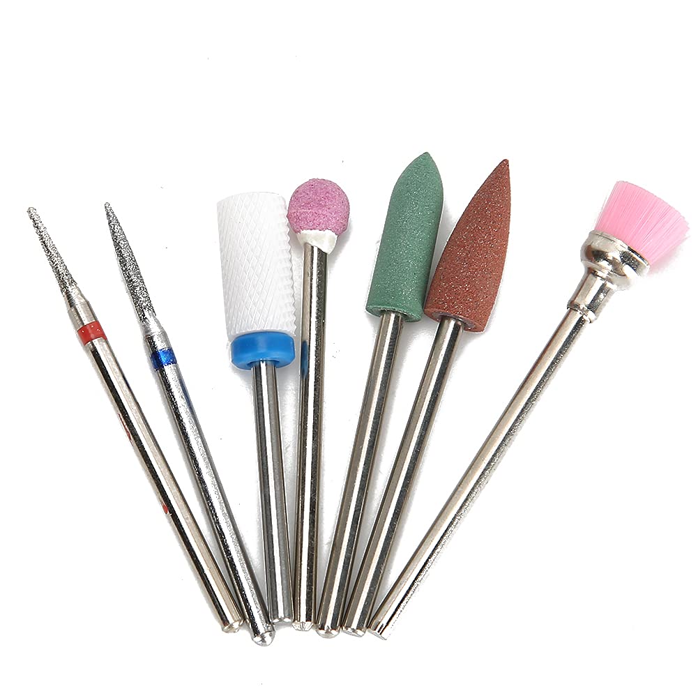 7Pcs Professional Tungsten Steel Nail Drill Bit Set for Manicure & Pedicure - Durable Nail Art Tools for Salon & Home Use