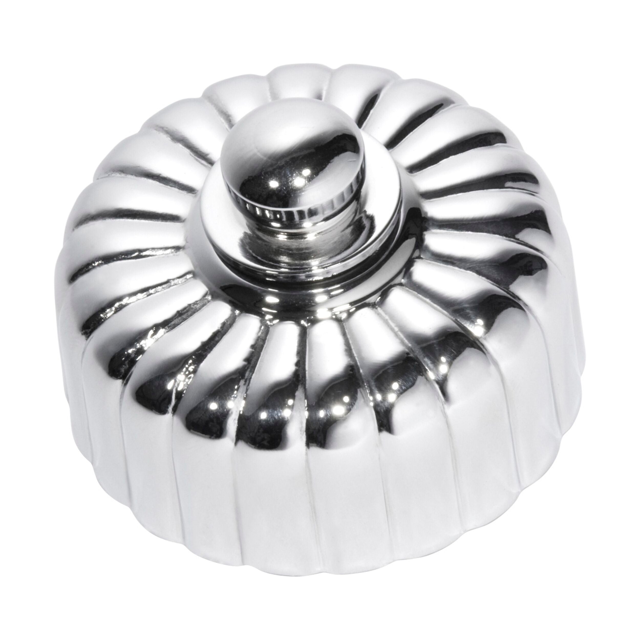 5783 Dimmer Switch - Fluted Chrome Plated (55mm x 40mm) for Home Lighting Control | Perfect for Bedroom, Living Room & Office Decor