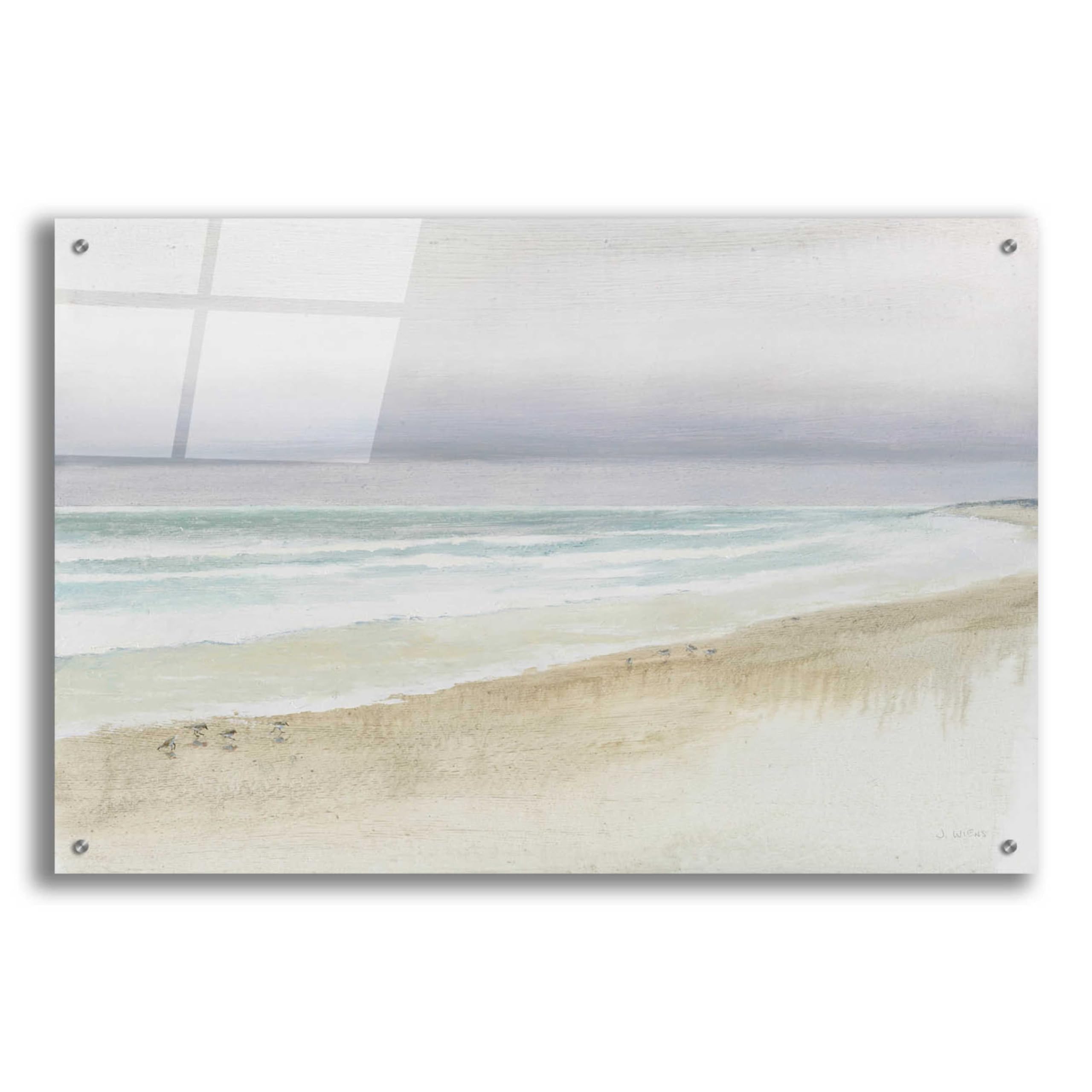 Serene Seaside Acrylic Glass Wall Art by James Wiens - 36x24 Inches Modern Ocean Painting for Living Room, Bedroom & Office Decor