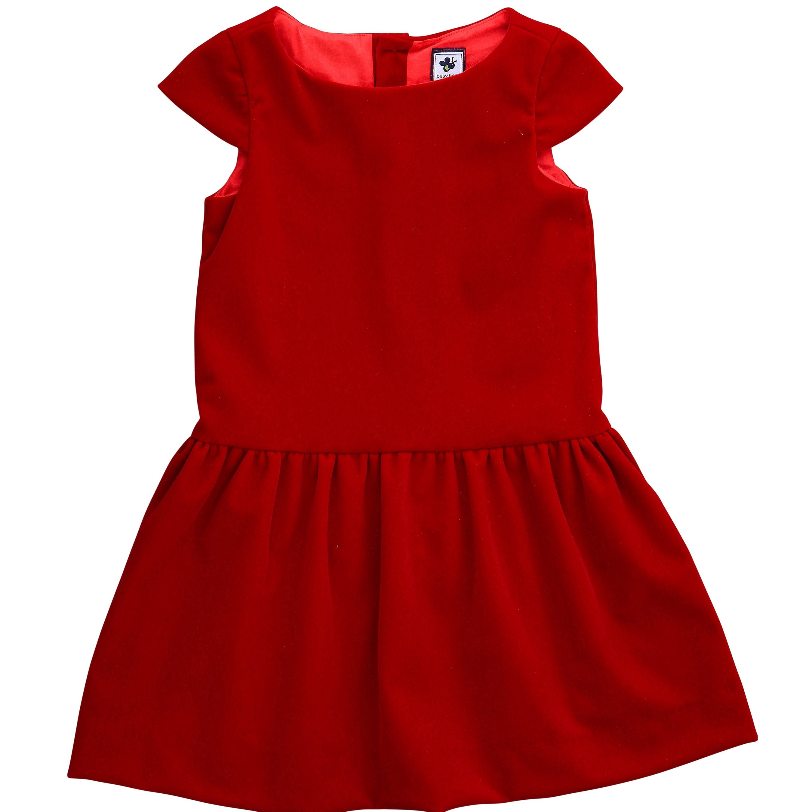 Alexa Girls Drop Waist Party Dress - Red Velvet Formal Gown for Holiday Celebrations, Christmas, and Special Occasions