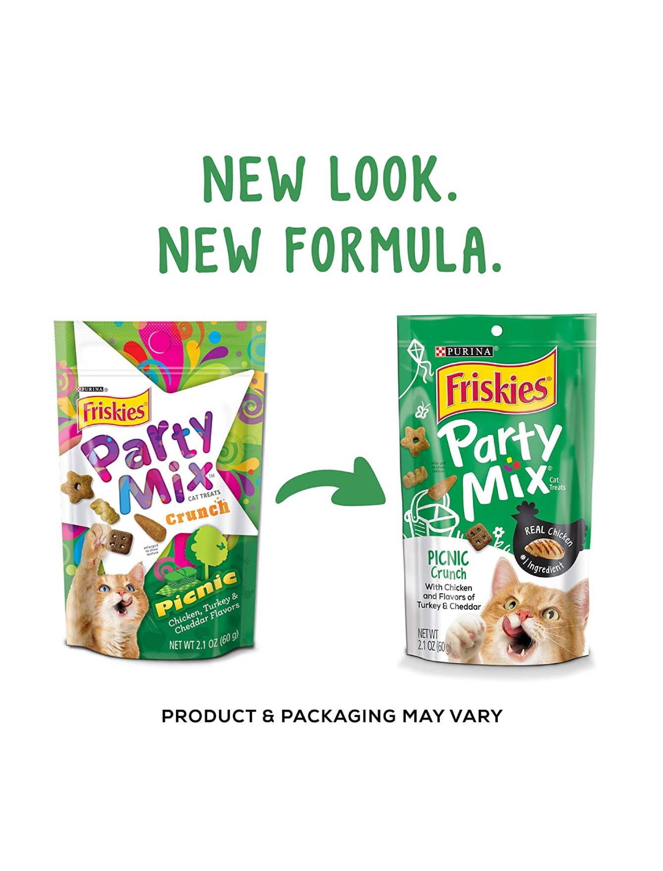 Friskies Party Mix Picnic Crunch Cat Treats 60g - Crunchy Cat Snacks for Training & Rewards - Perfect for Indoor Playtime & Outdoor Adventures
