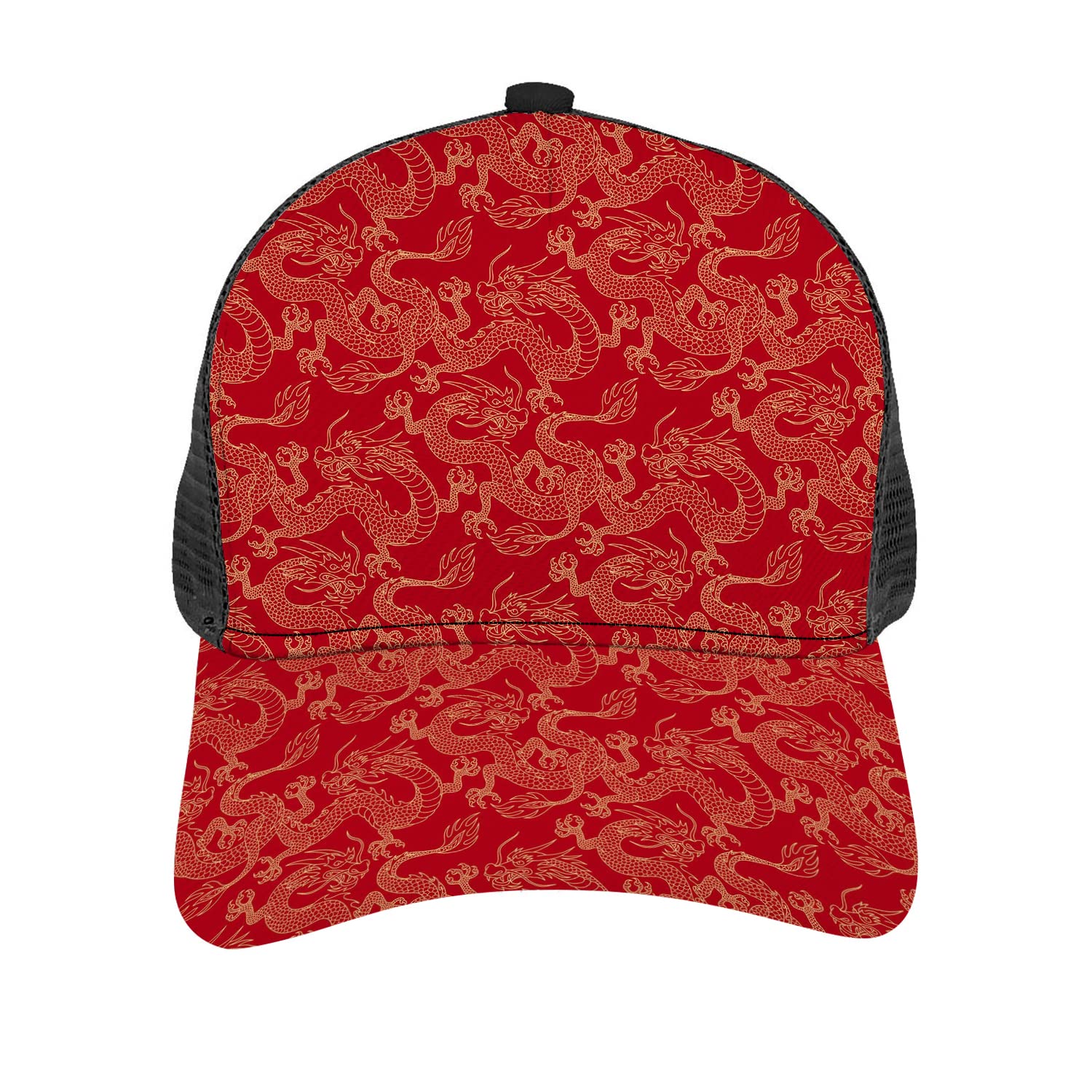 Unisex Dragon Mesh Trucker Hat - Adjustable Baseball Cap for Outdoor Sports & Gifts