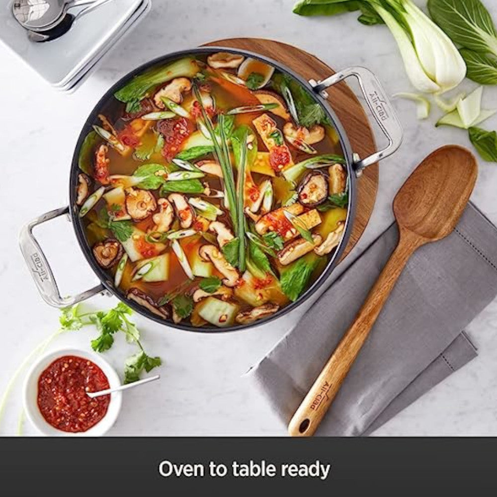All-Clad E100S274 6-Quart HA1 Dutch Oven with Lid - Premium Stainless Steel Cookware for Braising, Stewing & Baking - Perfect for Soups, Casseroles & Bread Making