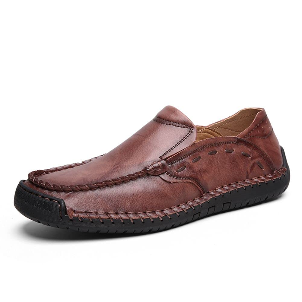ASWILL Men's Genuine Leather Slip-On Driving Loafers - Handmade Casual Boat Shoes for Walking, Comfort & Style | Perfect for Driving, Office, Travel & Daily Wear