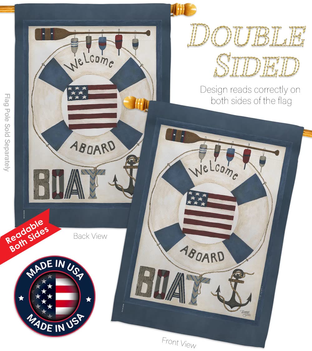 Breeze Decor Coastal Nautical House Flag Set 28x40