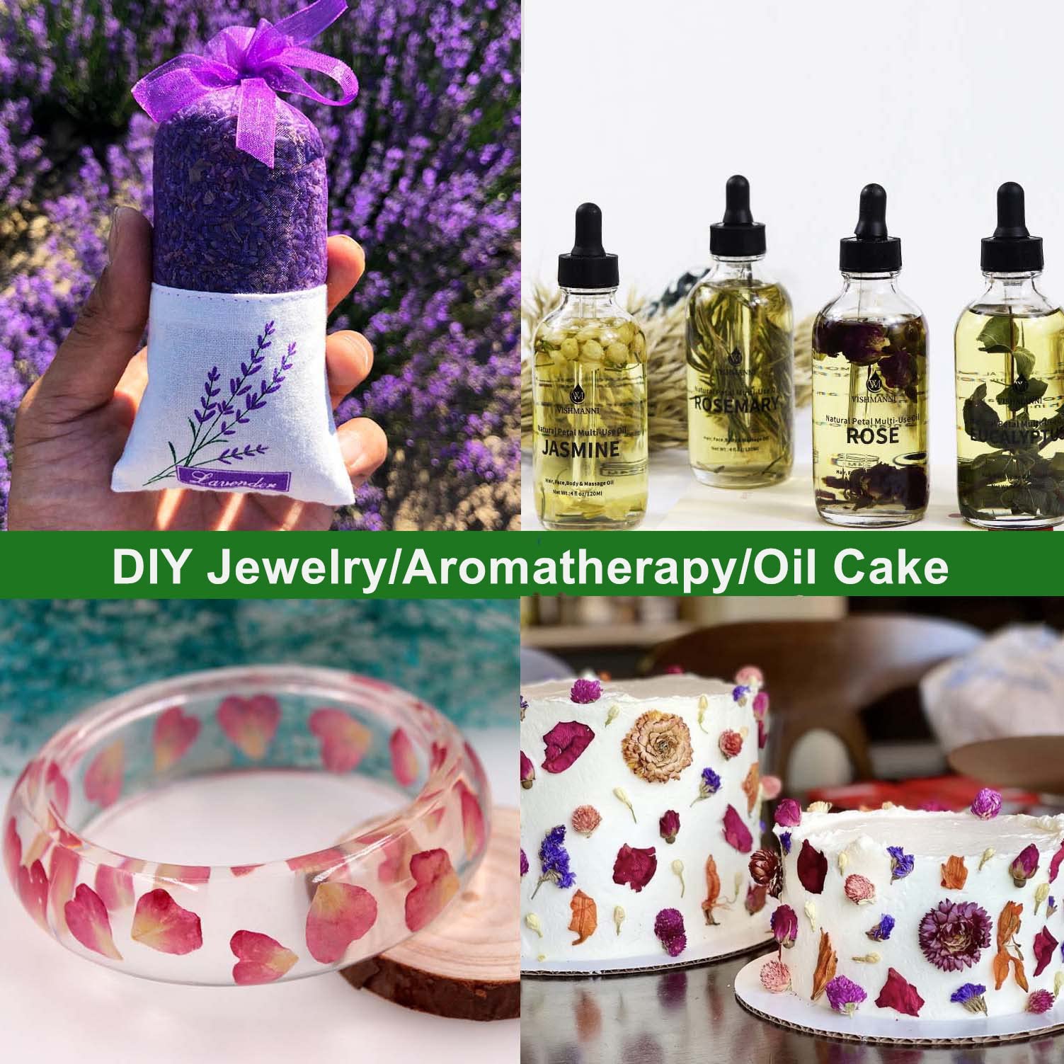9-Piece Dried Flowers Set for Candle Making & Soap Making - DIY Craft Kit with Natural Lemon, Lavender, Rose Leaf, Pink Rose, Red Rose, Jasmine & Rose Petals | Perfect for Home Decor, Wedding Favors & Aromatherapy