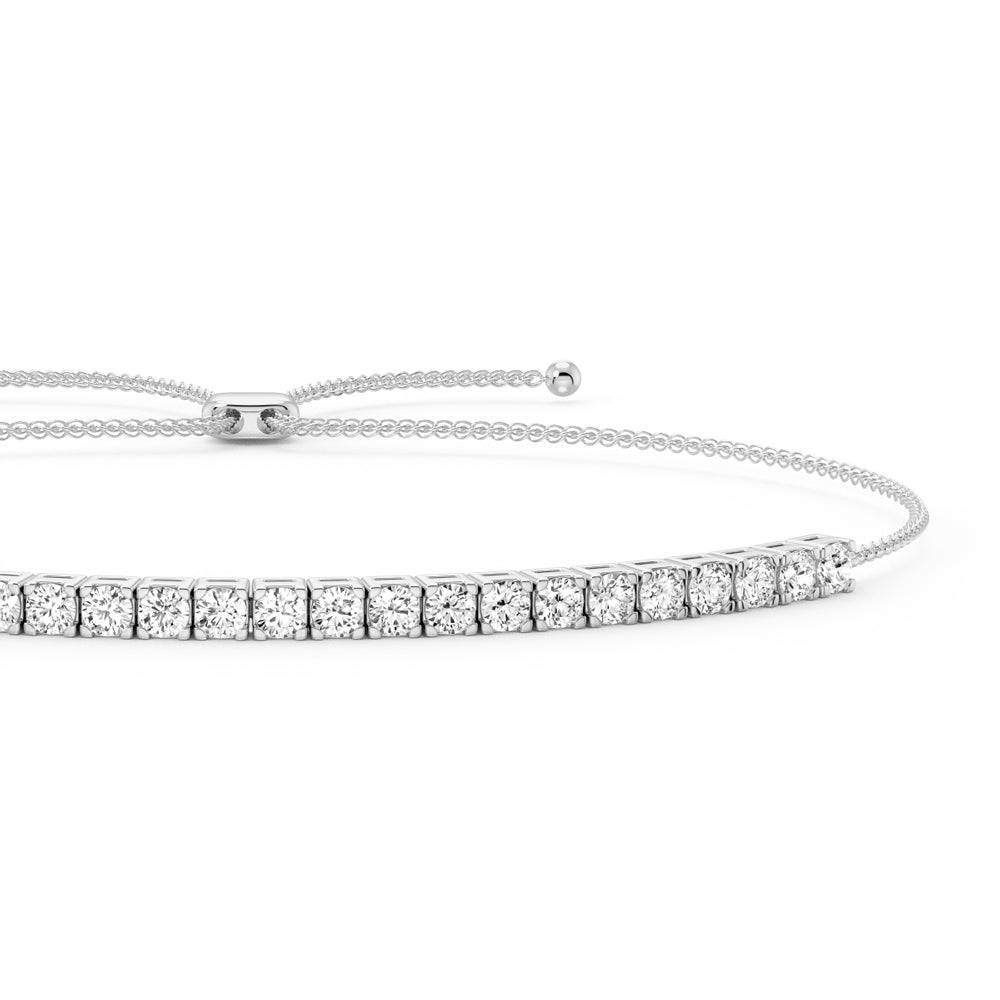 2.2mm Adjustable Moissanite Bolo Bracelet for Women - Dainty & Elegant Jewelry Gift for Her - Perfect for Weddings, Anniversaries & Everyday Wear