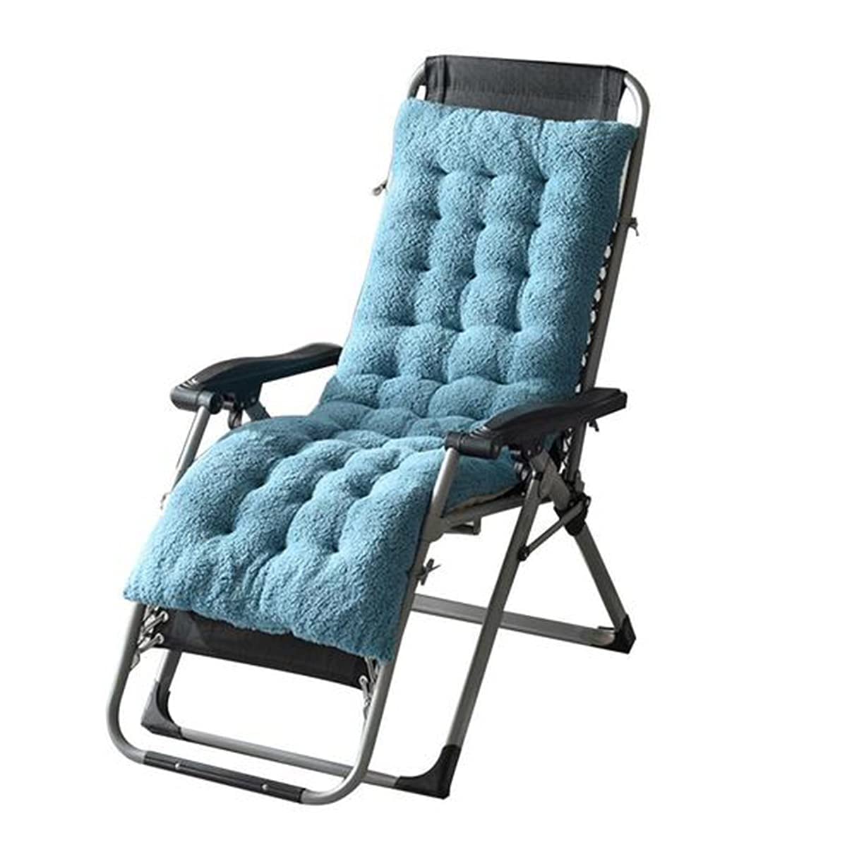 Premium Portable Lounge Chair Pads - Comfortable Garden Furniture Sun Lounger Recliner Cushions - Soft Cotton Sofa Mattress for Outdoor High Back Chairs - Indoor Armchair Seat Mat (Blue, 130x50x12cm) - Perfect for Patio, Poolside, Beach & Backyard Relaxation