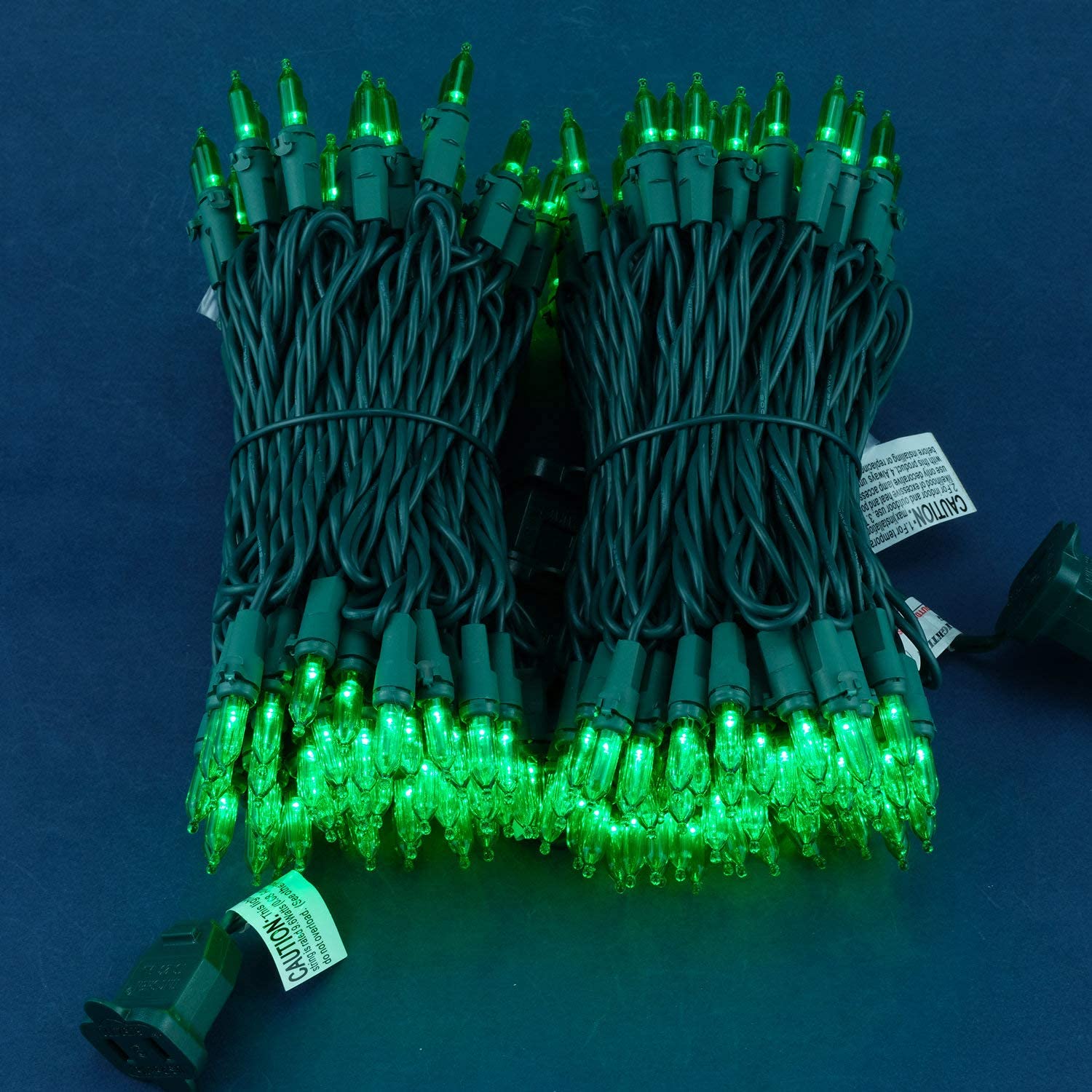 200 LED Green Christmas Lights - 2 Pack 25 ft Mini String Lights for Indoor & Outdoor Holiday Decorations, Trees, Windows, and Parties