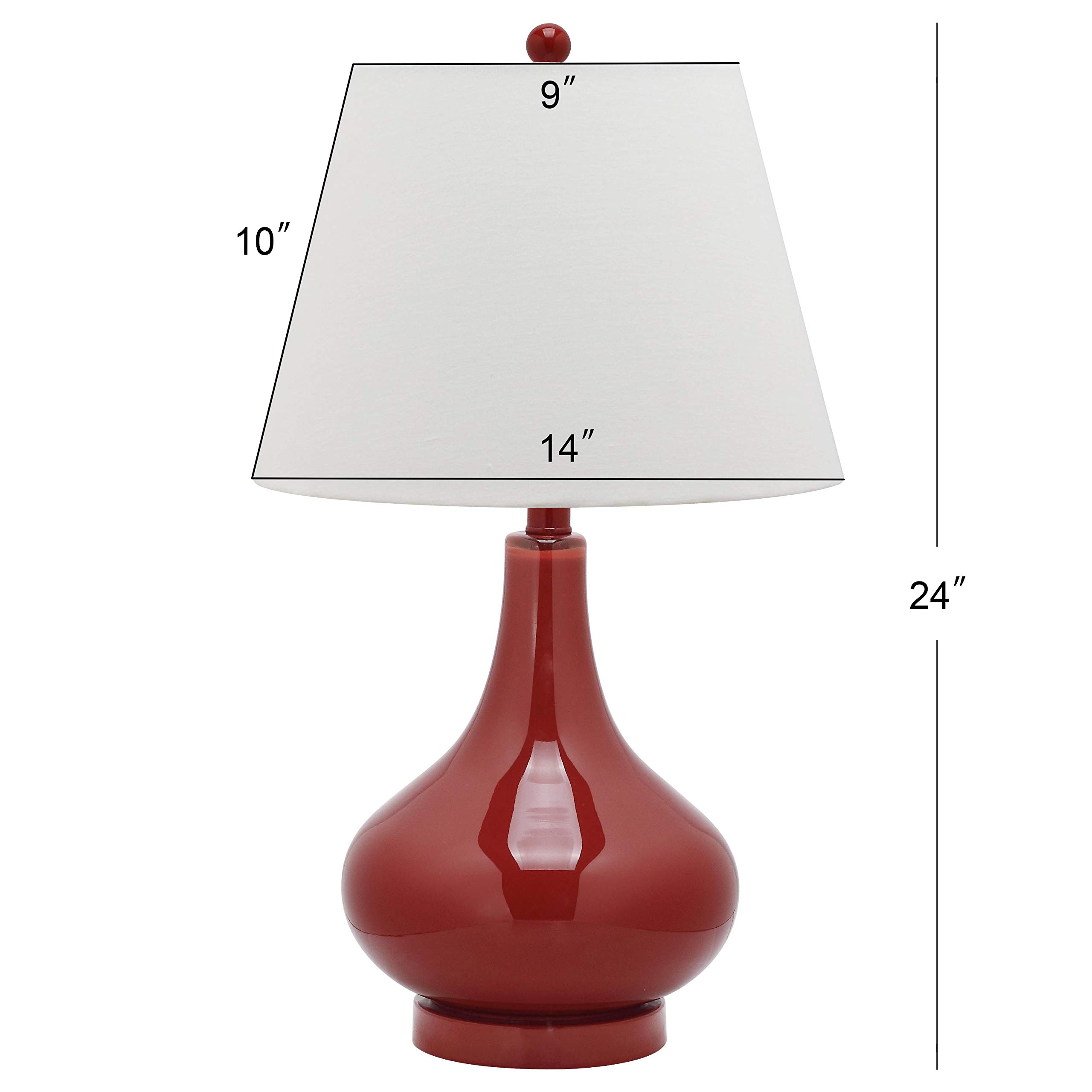 SAFAVIEH Amy Modern Contemporary Red Gourd Glass Table Lamp Set of 2 - 24