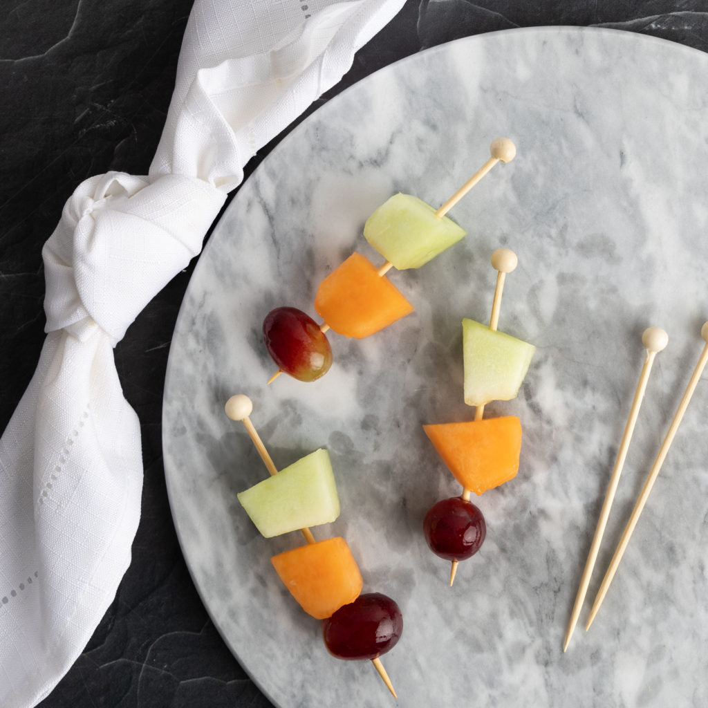 4.7 Inch Bamboo Ball Picks - 100 Count Skewers for Fruit, Cheese, Appetizers - Perfect for Party Platters, Charcuterie Boards & Catering Events