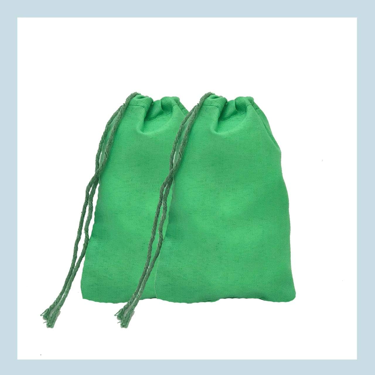 12x18 Inches Eco-Friendly Green Cotton Muslin Bags - Reusable, Biodegradable Produce Bags with Drawstring (Pack of 50) - Perfect for Grocery Shopping, Farmers Market & Bulk Food Storage