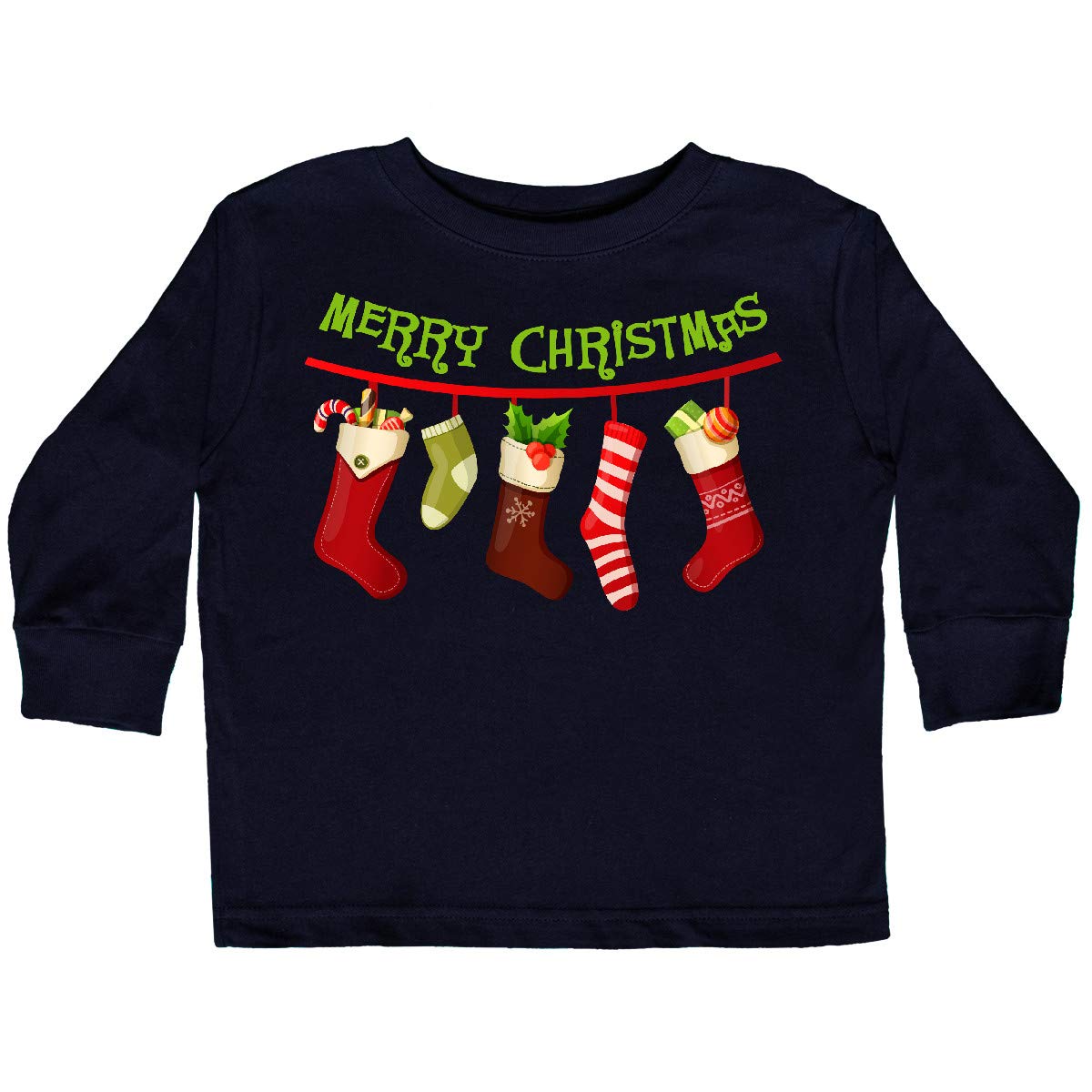 Inktastic Christmas Stockings Toddler Long Sleeve T-Shirt - Holiday Family Matching Outfits for Christmas Photos & Festive Celebrations