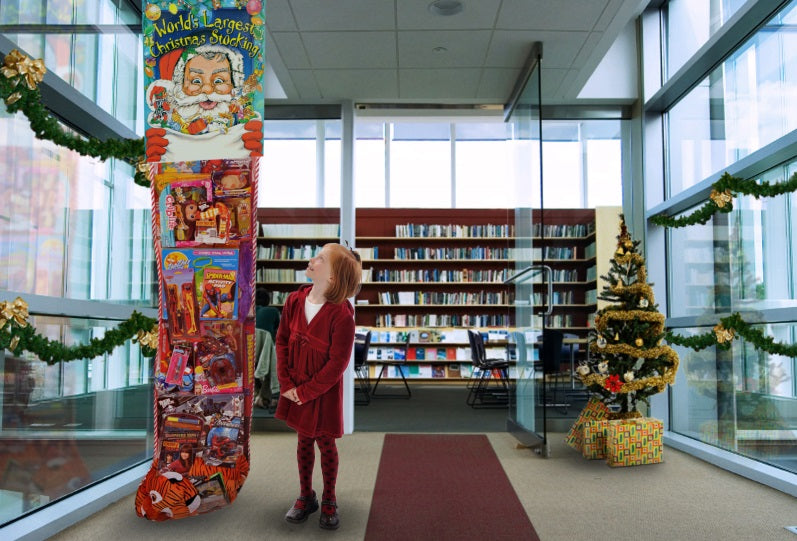 8ft Deluxe Christmas Stocking - Large Holiday Stocking for Fireplace Decor, Xmas Party Favors & Festive Gift Giving
