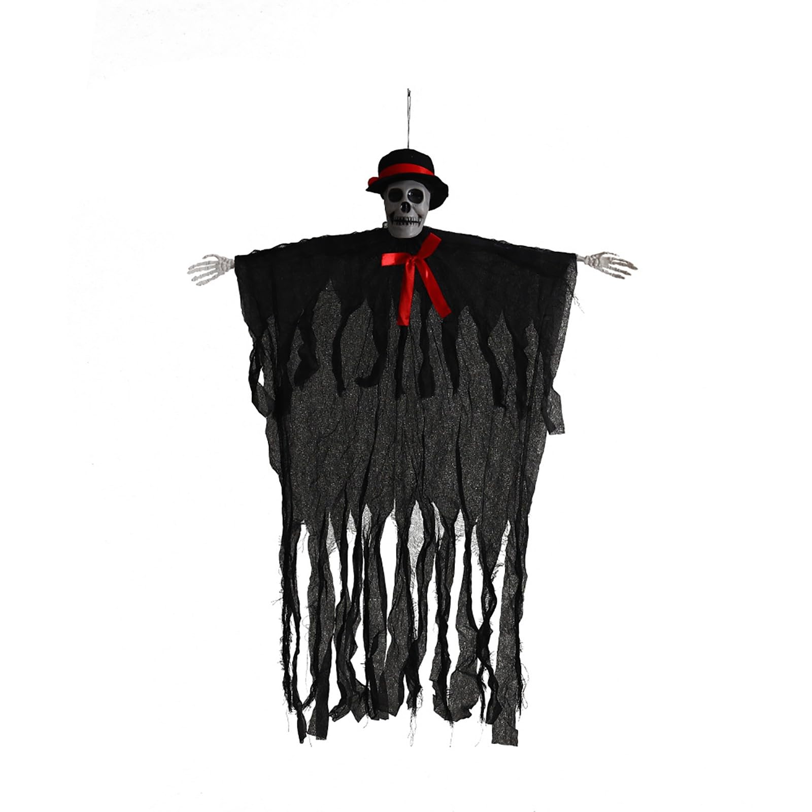 Zewuai Halloween Skeleton Hanging Decor - Hooded Scary Skeleton for Haunted House, Party & Yard Decoration - Spooky Wall Hanging Tapestry Under $3 - Perfect for Halloween Parties, Home Haunt & Outdoor Decor