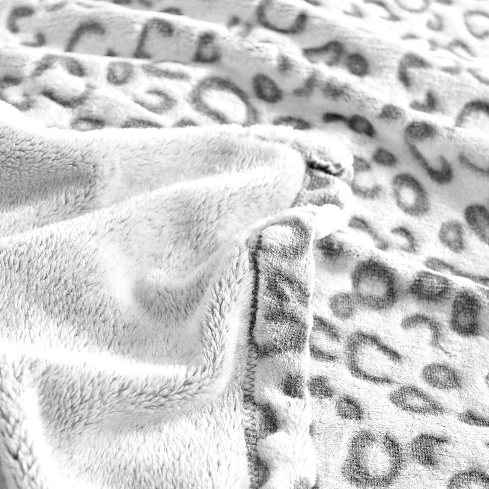 Premium Leopard Print Fleece Throw Blanket - Ultra Soft Lightweight Microfiber Plush Blanket for Couch, Sofa & Bed - Cozy Warm King Size (108x90 Inches) in Gray - Perfect for Living Room, Bedroom & Winter Snuggling